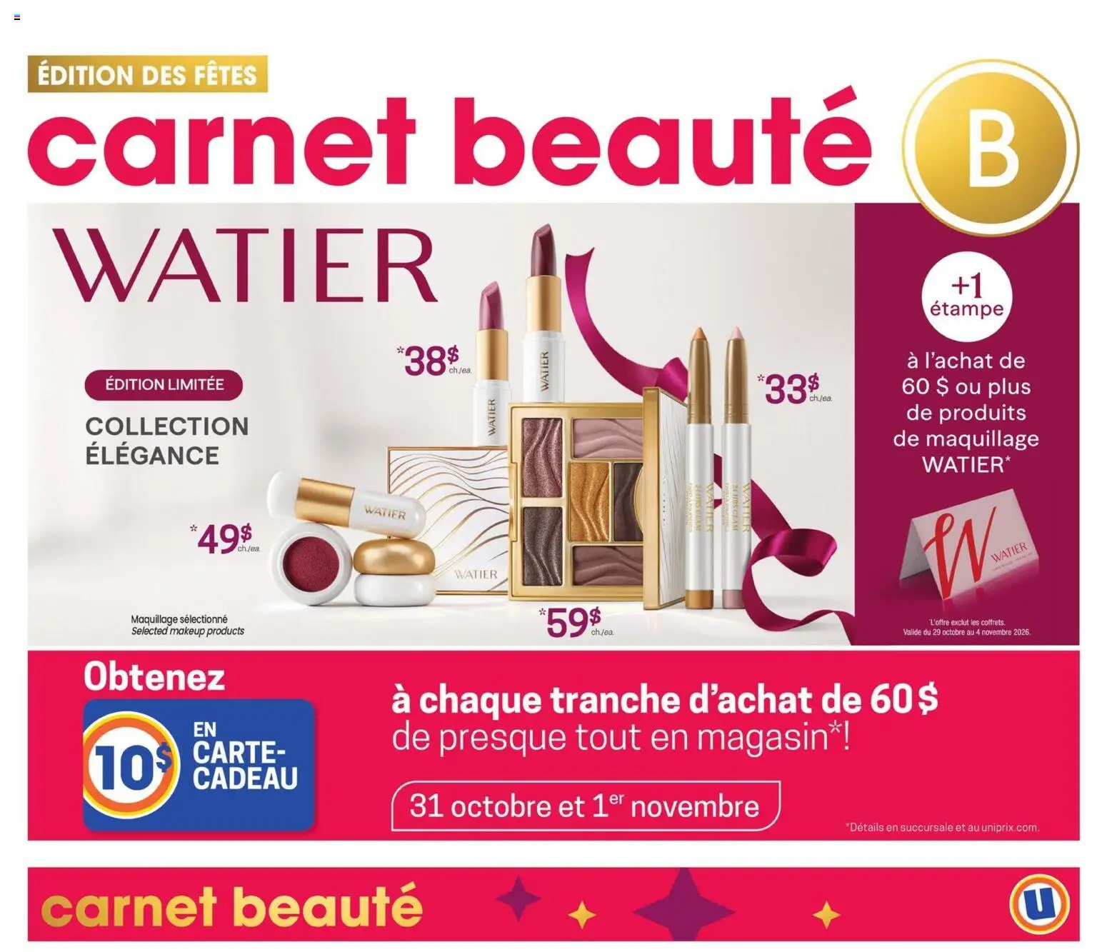 Preview of leaflet Uniprix circulaire - Carnet beauté from shop Uniprix is valid from Oct 29, 2026