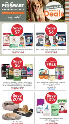 Un aperçu du dépliant Petsmart weekly flyer / circulaire du magasin Petsmart est valide à partir 10 août 2026