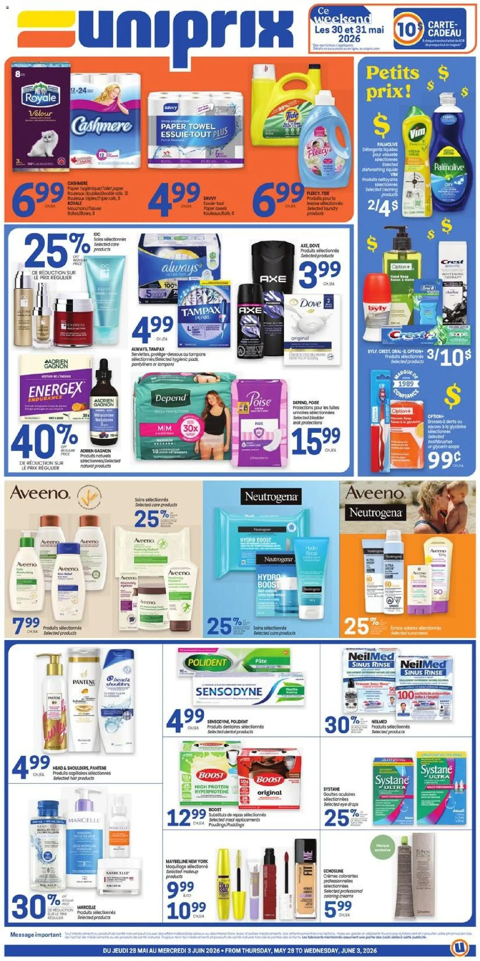Preview of leaflet Uniprix weekly flyer / circulaire from shop Uniprix is valid from May 28, 2026