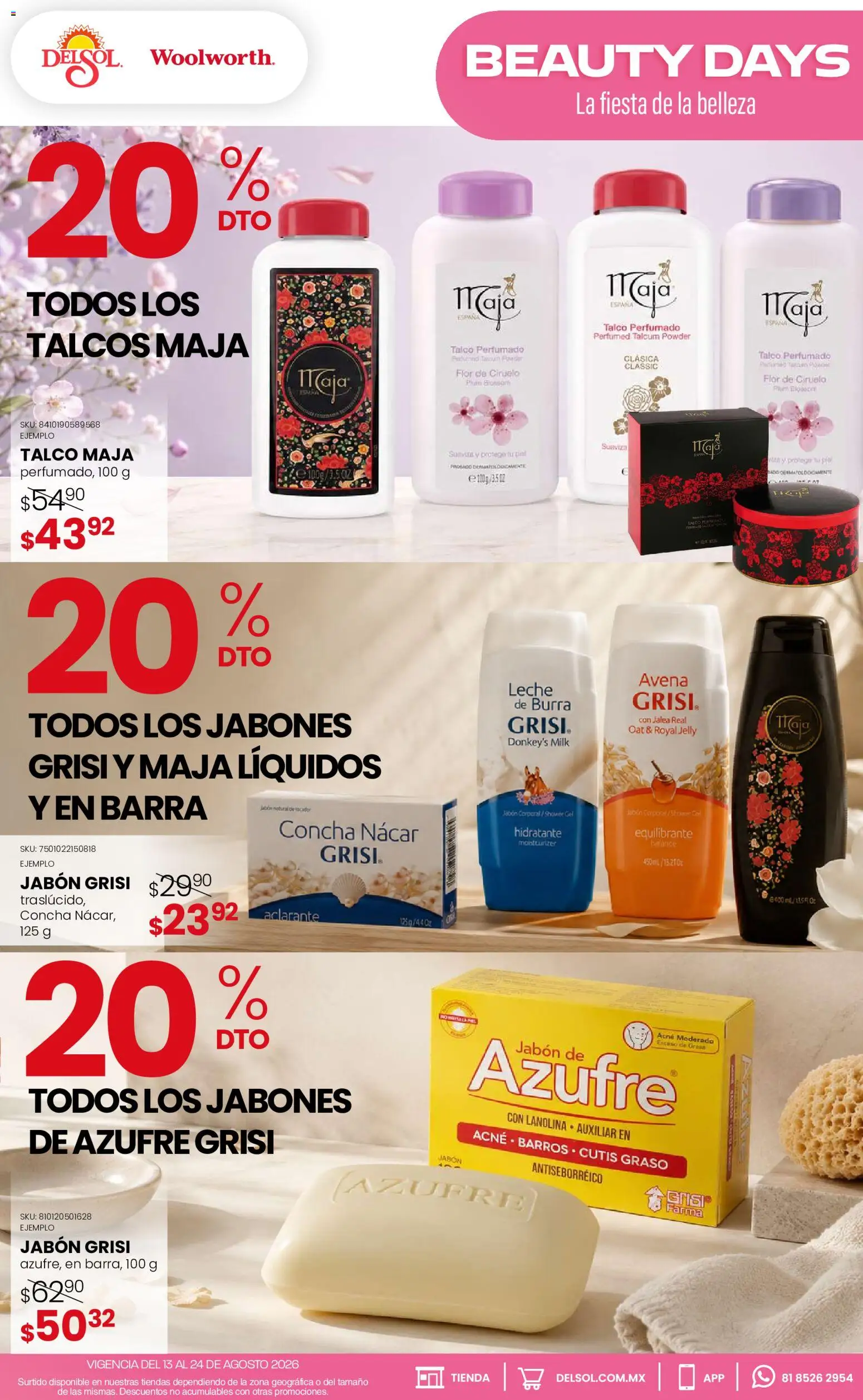 Vista previa las ofertas de la tienda Del Sol y Woolworth - Del Sol y Woolworth catálogo Beauty Days desde el 13/08/2026 