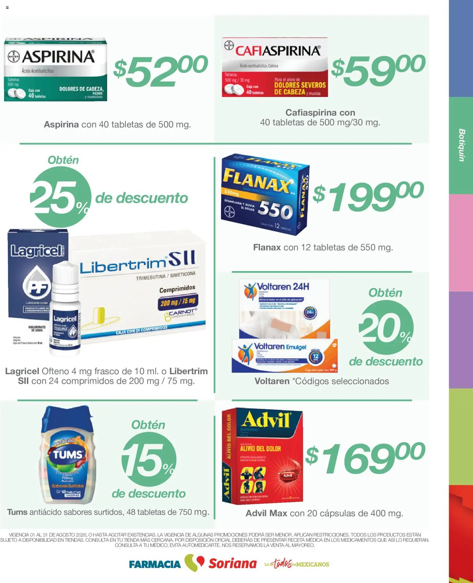 Vista previa las ofertas de la tienda Soriana - Soriana Folleto Farmacia Soriana Híper Nacional desde el 01/08/2026 