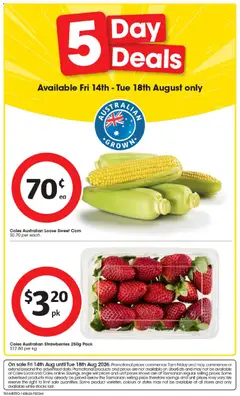Preview of catalogue IGA 5 Day Deals TAS from shop Coles valid 14/08/2026