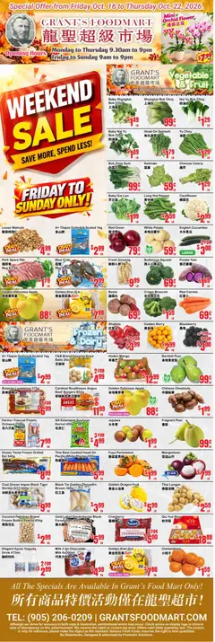 Preview of leaflet Oceans weekly flyer - Grant’s Foodmart from shop Oceans is valid from Oct 16, 2026