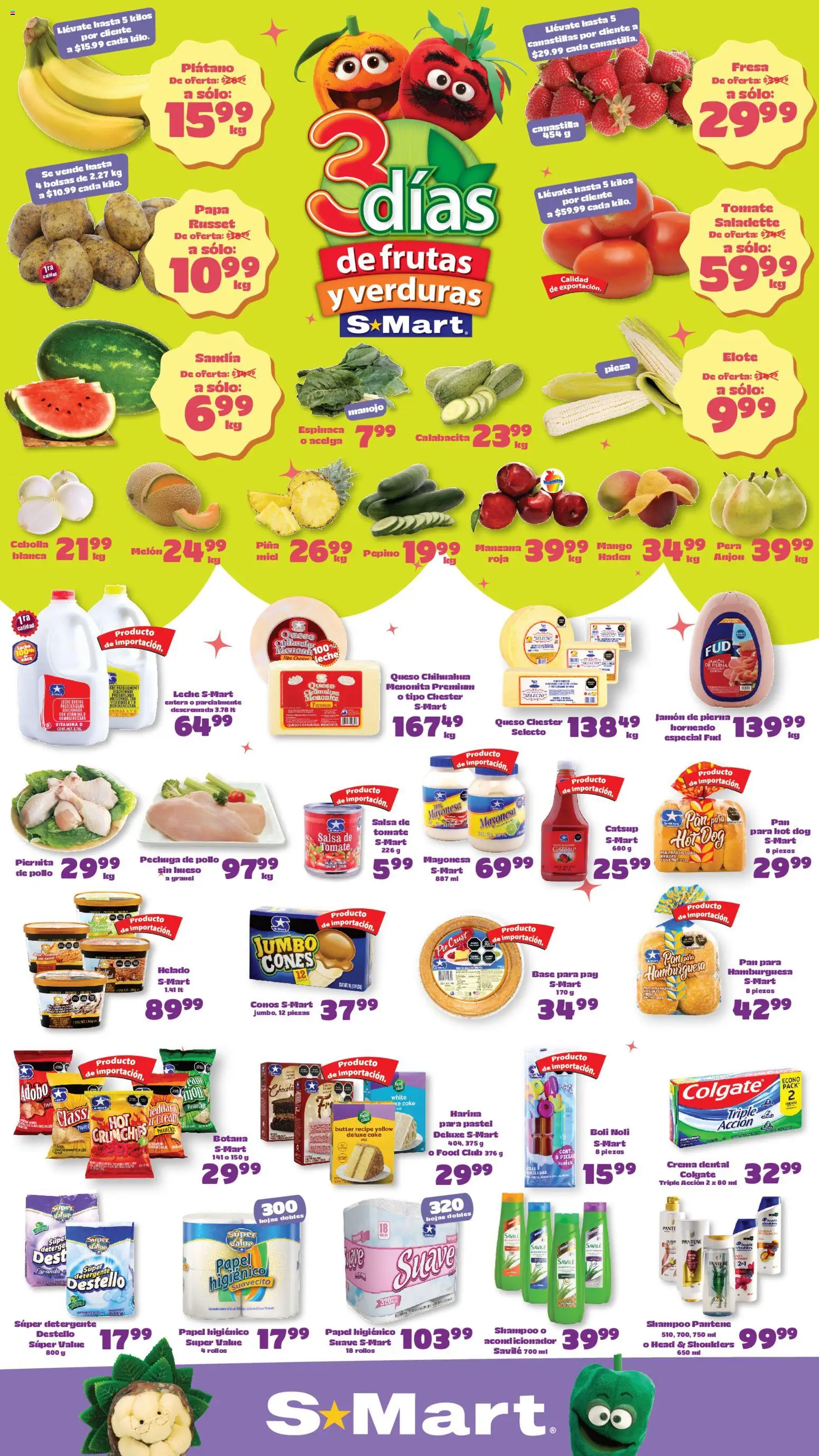Vista previa las ofertas de la tienda S-Mart - S-Mart folleto Chihuahua desde el 05/05/2026 - Pan, Manzana, Tomate, Pera, Pepino, Detergente, Salsa de tomate, Head & Shoulders