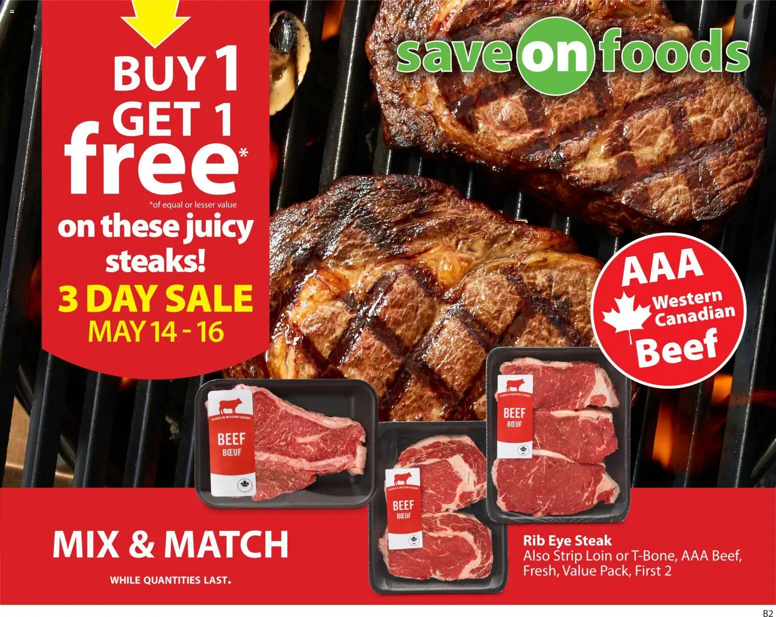 Preview of leaflet Save on foods weekly flyer / circulaire from shop Save on foods is valid from May 14, 2026