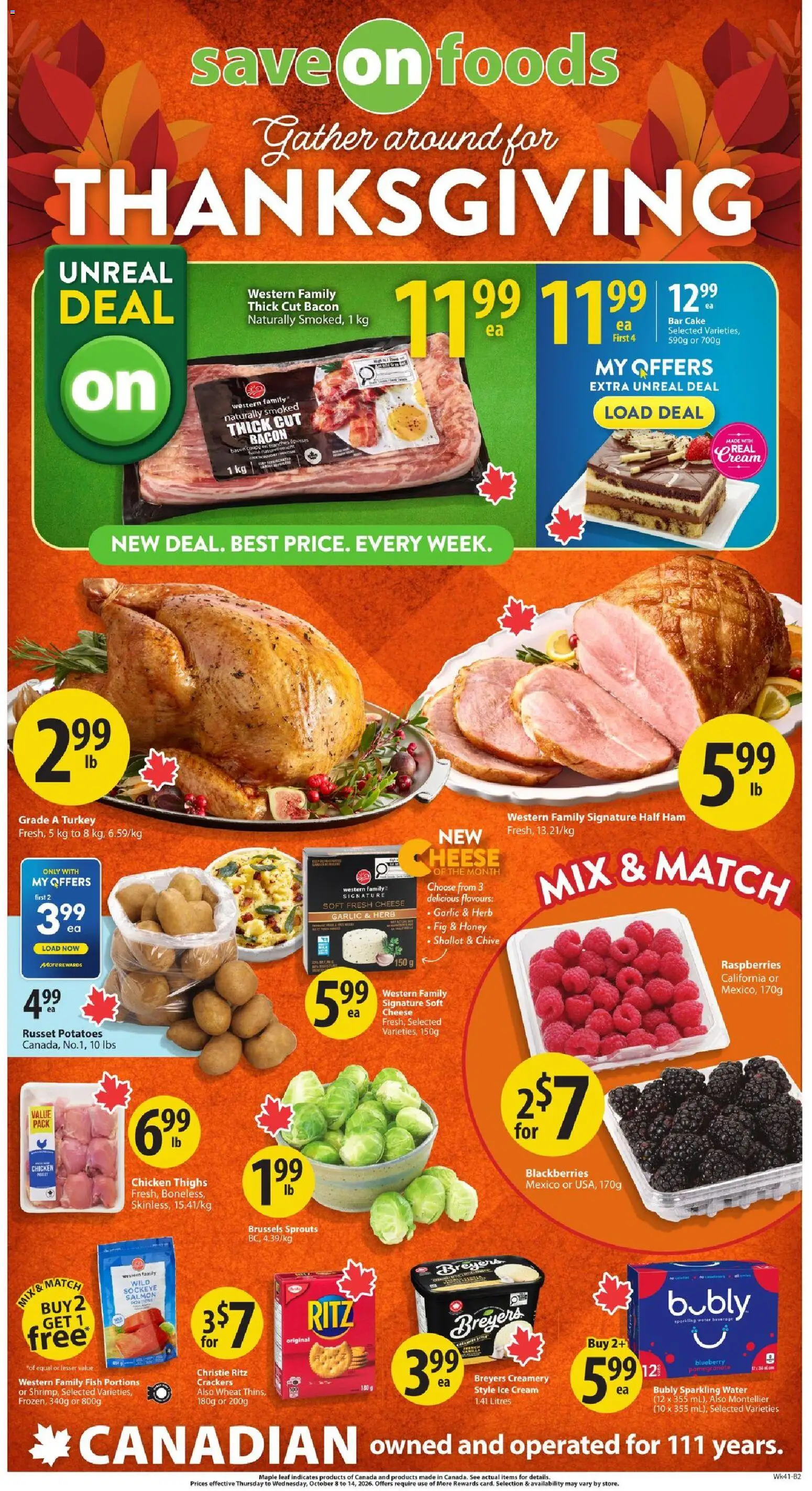 Preview of leaflet Save on foods weekly flyer / circulaire from shop Save on foods is valid from Oct 08, 2026