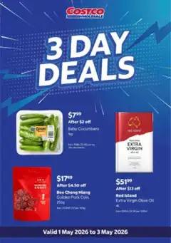 Preview of catalogue Costco catalogue 3 day deals from shop Costco valid 01/05/2026