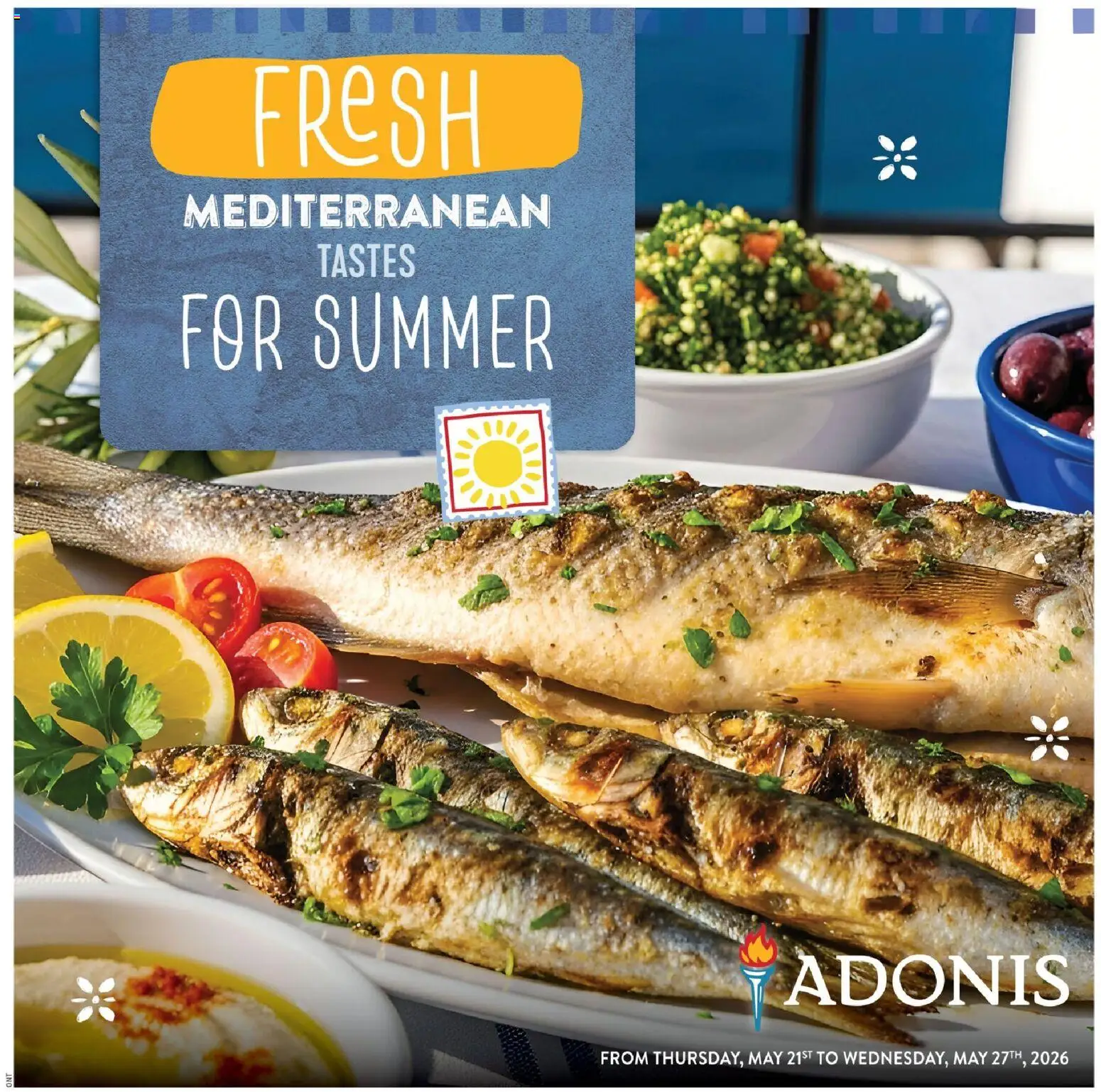 Preview of leaflet Adonis flyer - Fresh Mediterranean from shop Adonis is valid from May 21, 2026