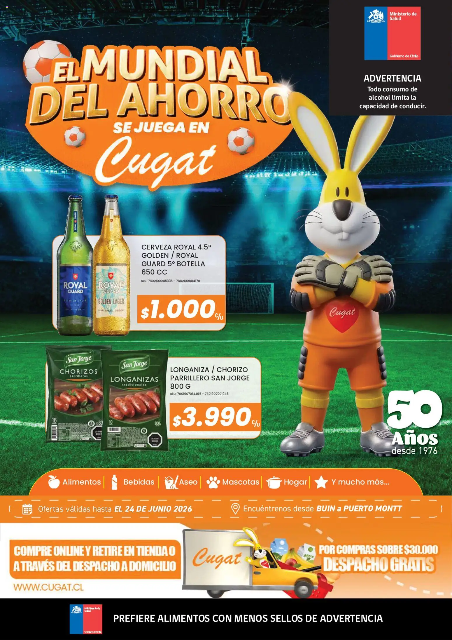 Folleto de la tienda Cugat válido desde el 14.06.2026 - Juega, Cerveza, Alcohol, Bebidas, Chorizo, Botella, Sobre