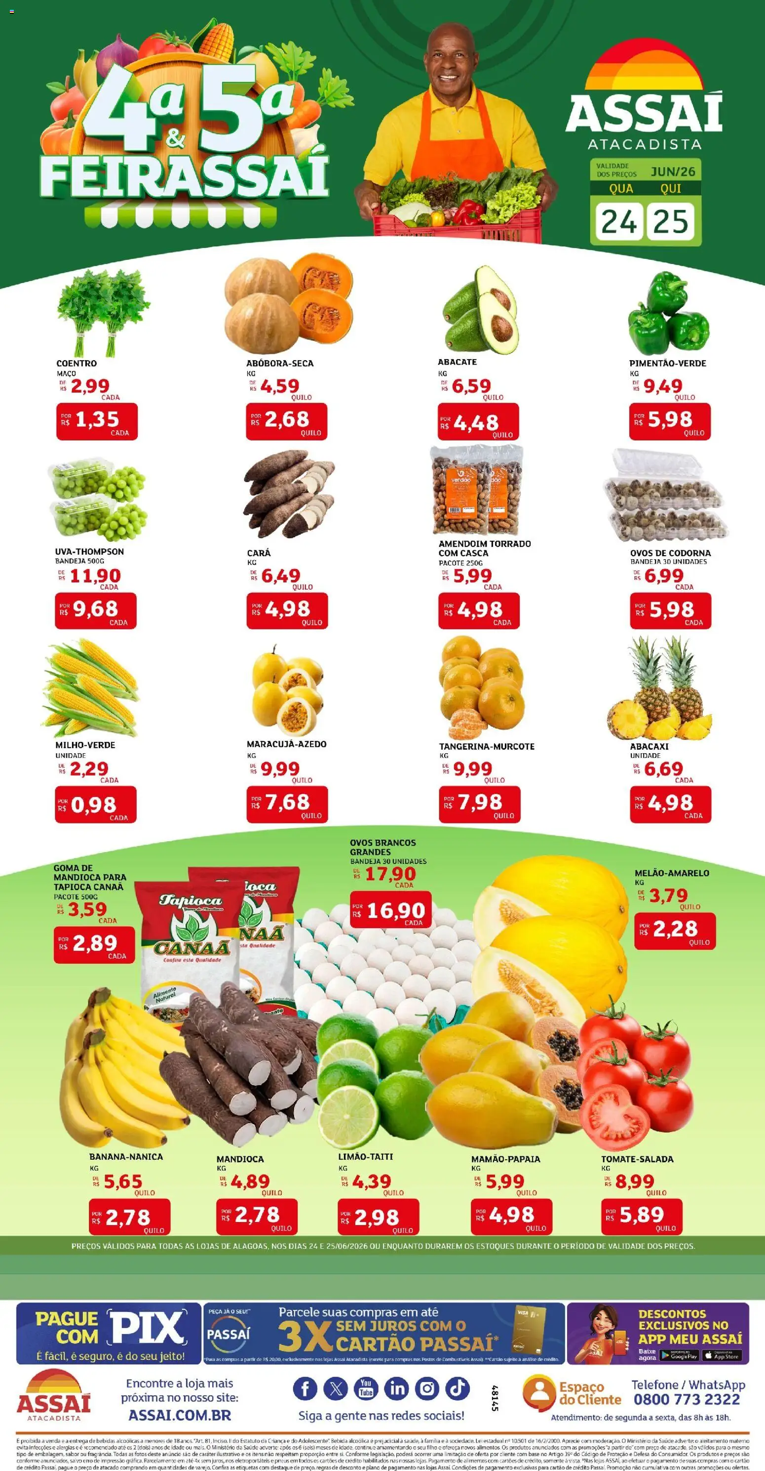 Pré-Visualização do folheto "Assaí Atacadista ofertas - AL" da loja Assaí Atacadista válido a partir de 24/06/2026