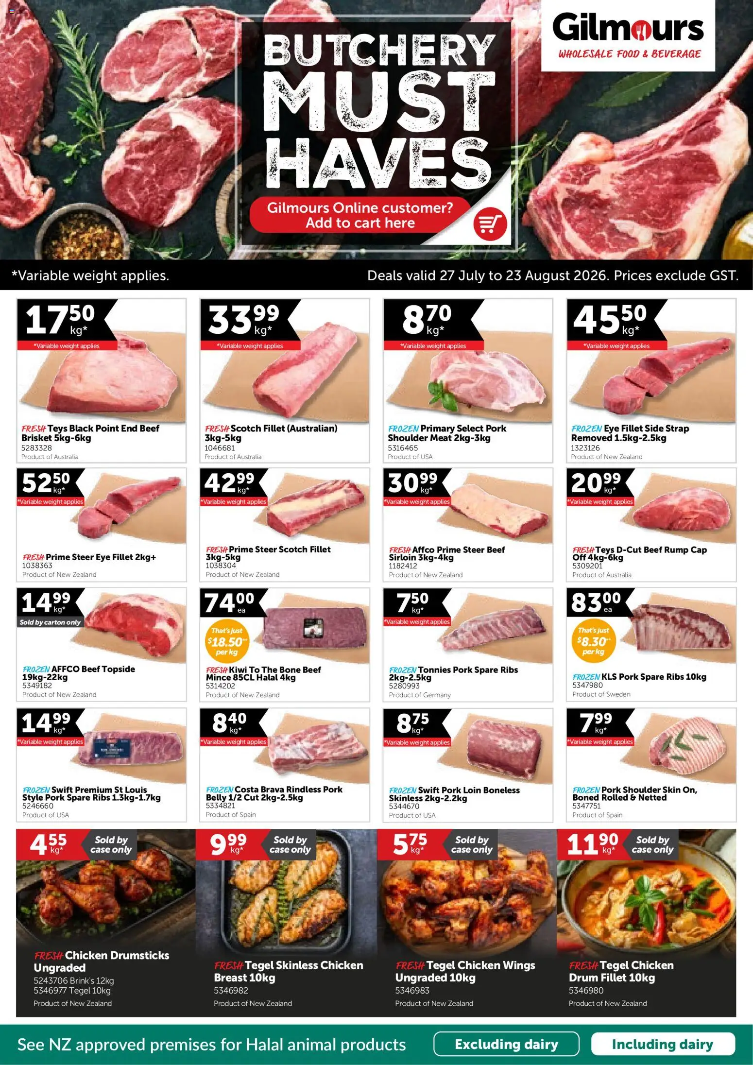Preview of catalogue Gilmours Butchery Must Haves from shop Gilmours valid 27 Jul 2026