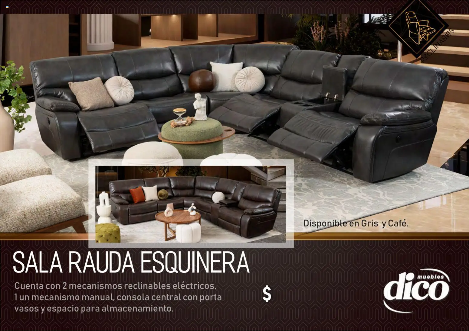 Vista previa las ofertas de la tienda Muebles Dico - Muebles Dico catálogo Salas reclinables desde el 27/03/2026 - Sala, Vasos