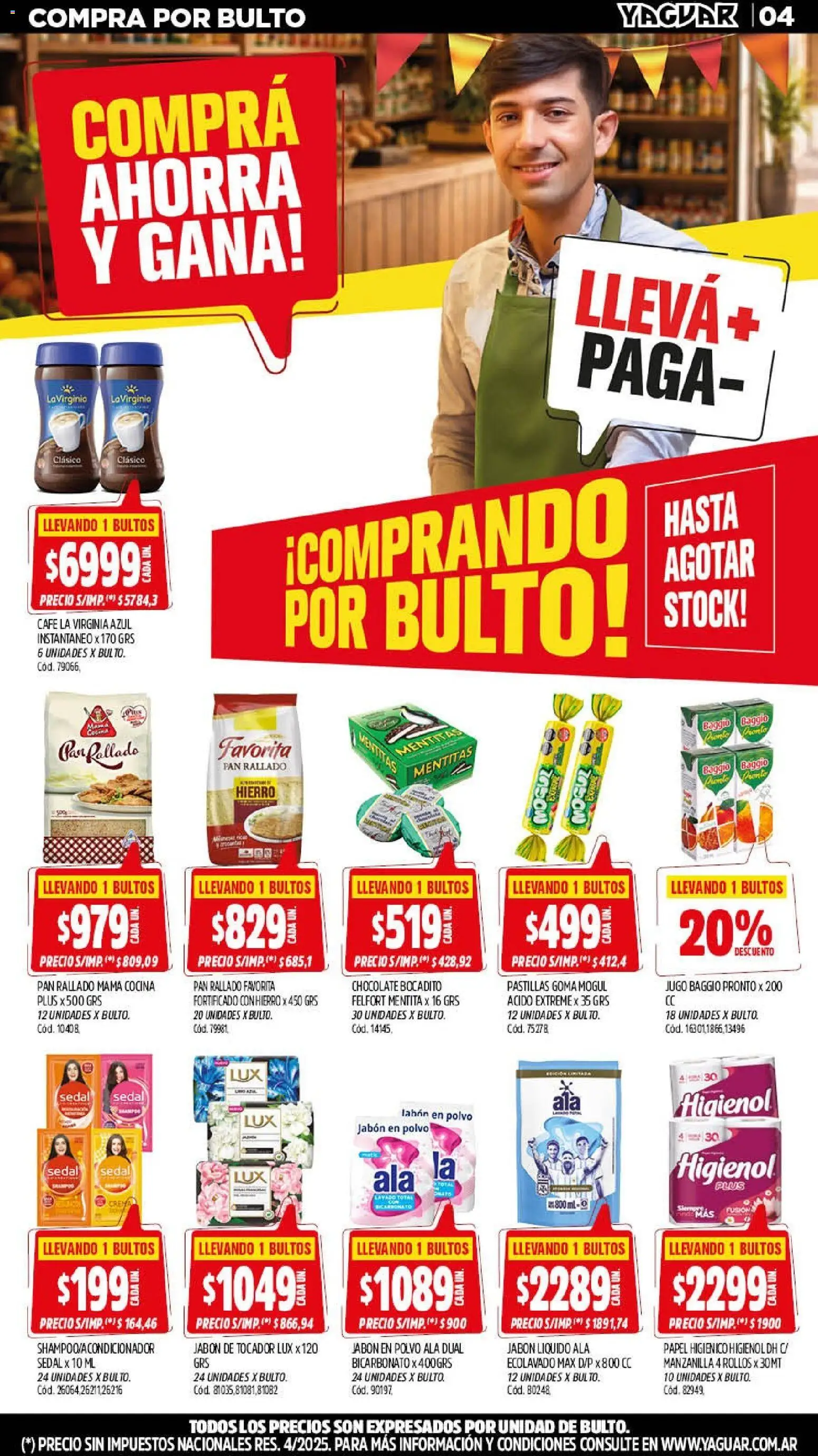 Vista previa del folleto de la tienda Yaguar válido desde el 14/09/2026 - Cocina, Chocolate, Pan, Jabón, Jugo, Jabón líquido, Pan rallado, Polvo