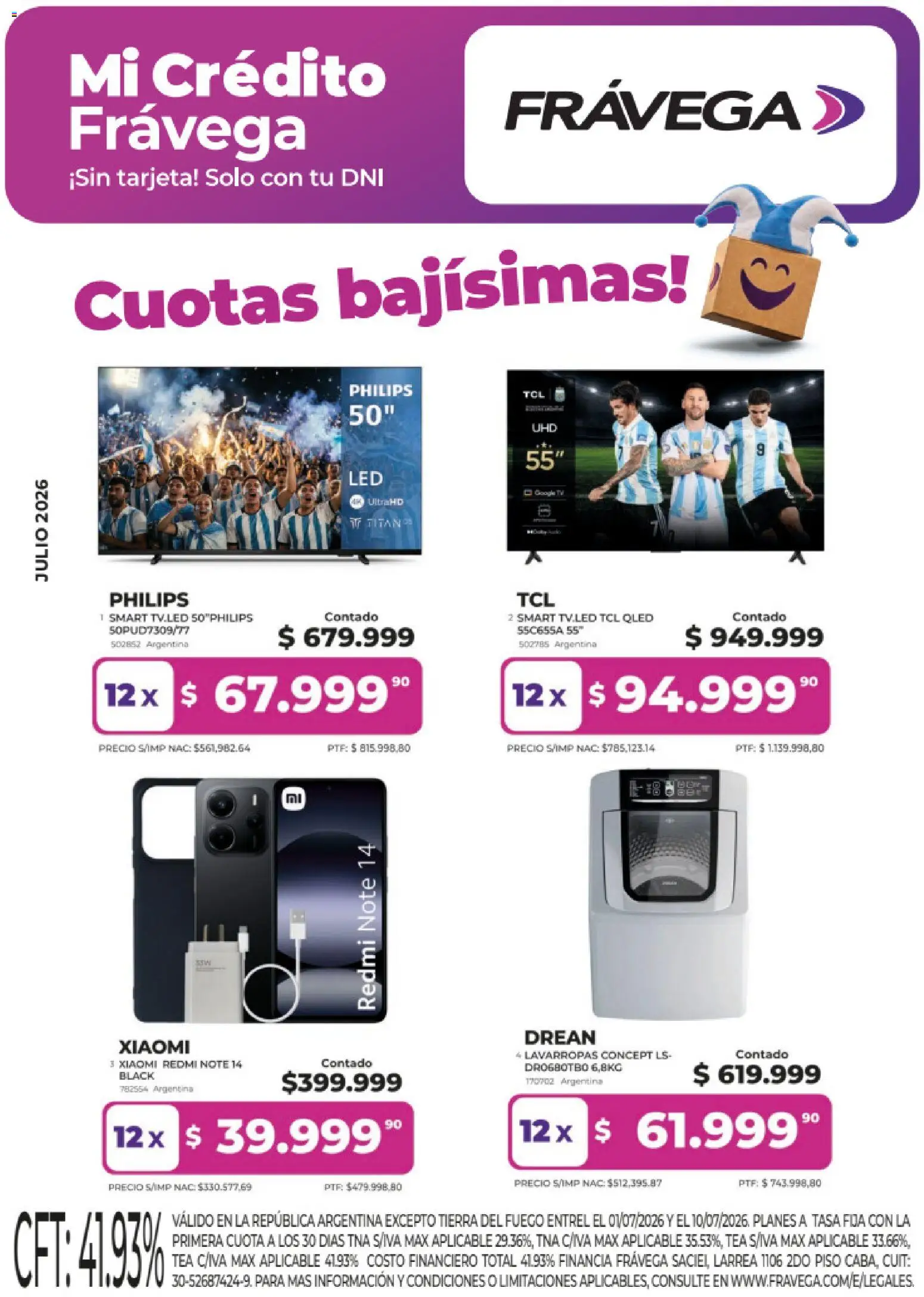 Vista previa del folleto de la tienda Frávega válido desde el 01/07/2026 - Lavarropas, Tierra