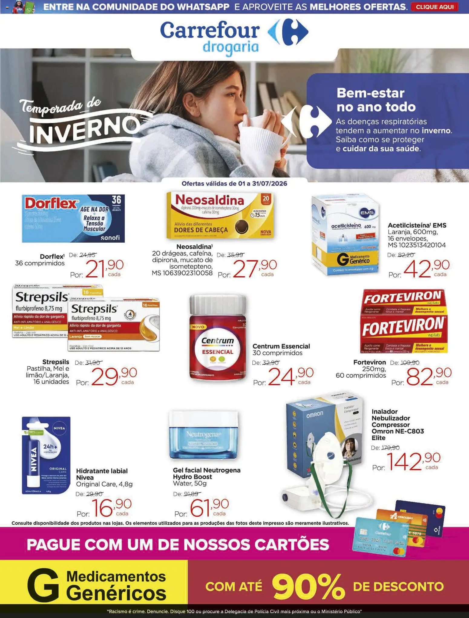 Pré-Visualização do folheto "Carrefour ofertas Drogaria" da loja Carrefour válido a partir de 01/07/2026