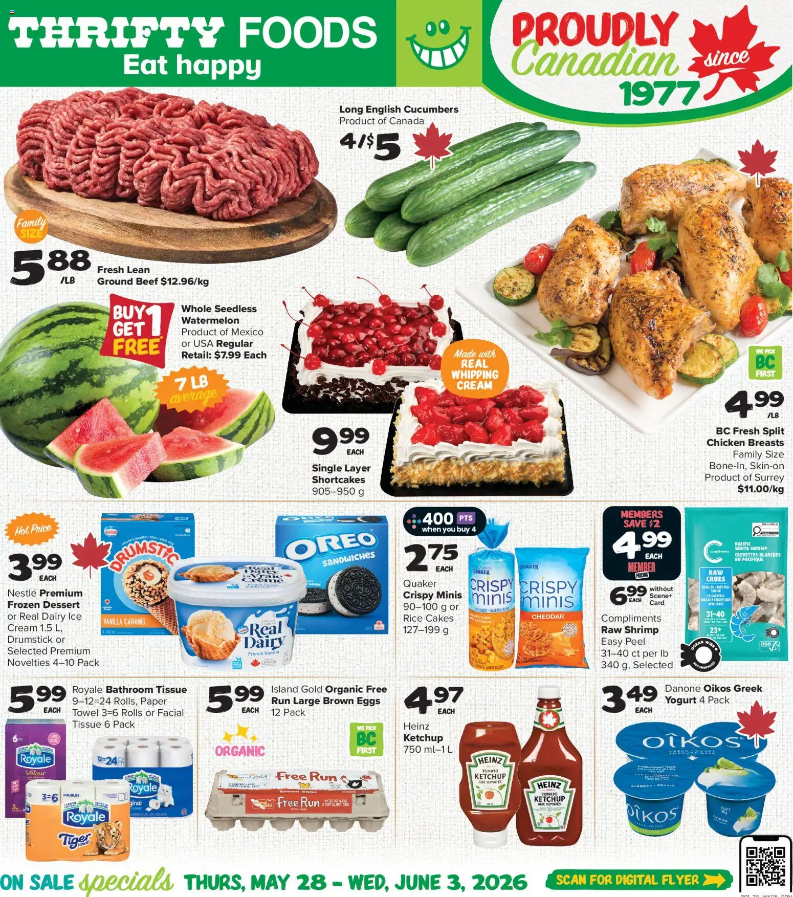 Preview of leaflet Thrifty Foods weekly flyer / circulaire from shop Thrifty Foods is valid from May 28, 2026