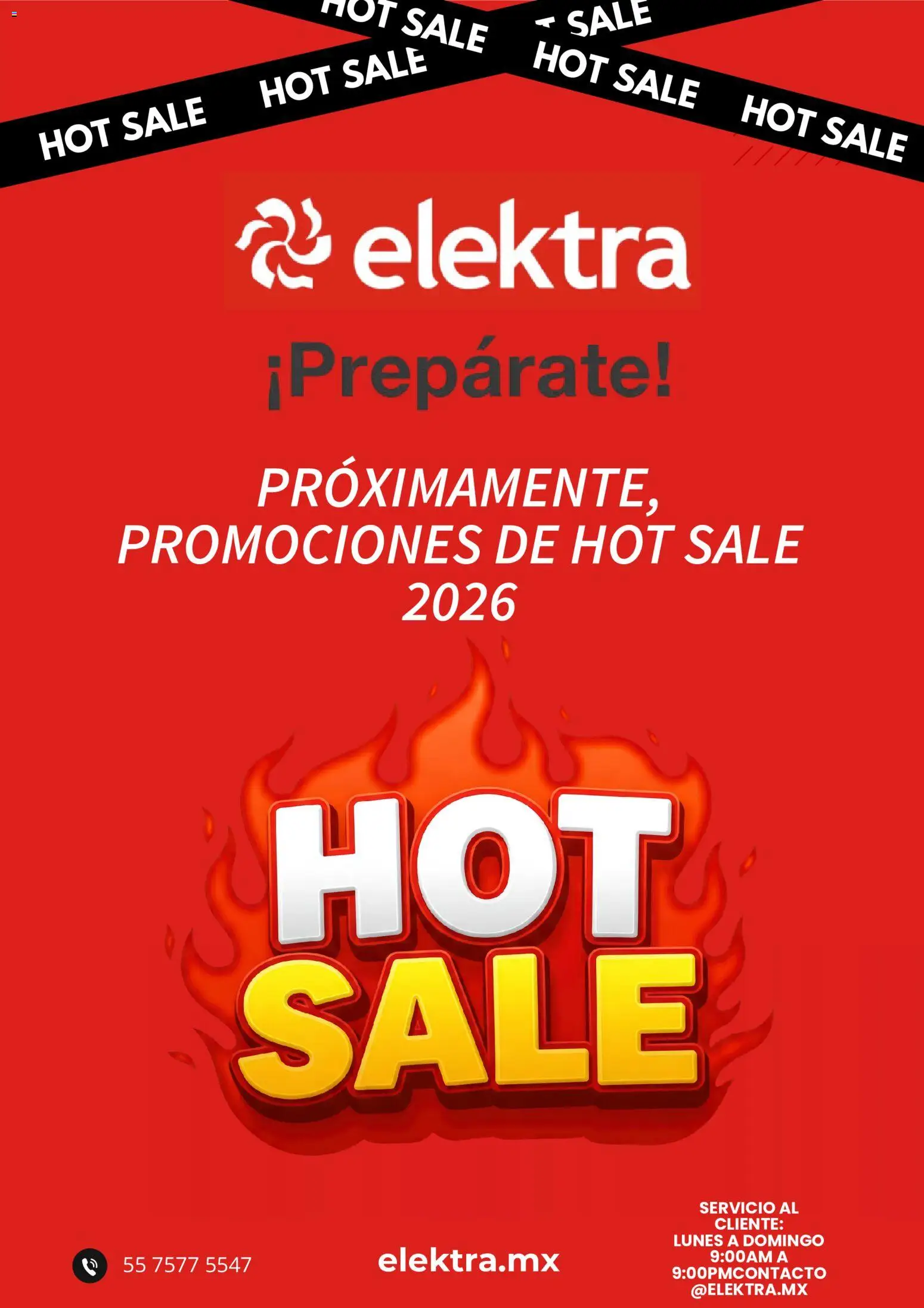 Vista previa las ofertas de la tienda Elektra - Elektra Hot Sale aviso desde el 06/05/2026 