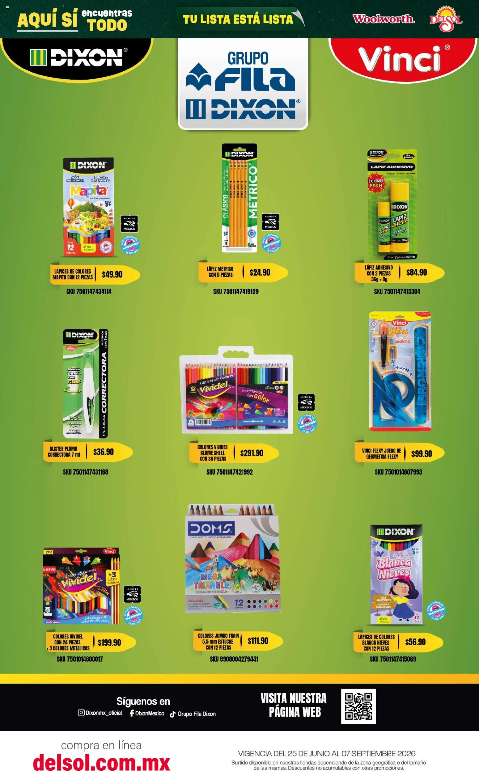Vista previa las ofertas de la tienda Del Sol y Woolworth - Del Sol y Woolworth catálogo Back To School desde el 25/06/2026 