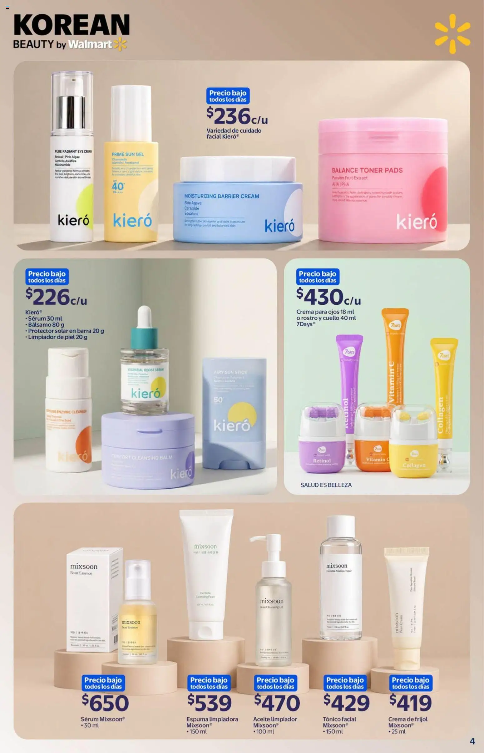 Vista previa las ofertas de la tienda Walmart - Walmart folleto Tu rutina K-Beauty a precios bajos. desde el 18/09/2026 - Crema, Aceite, Agave, Barra, Toner, Espuma, Puré, Bálsamo