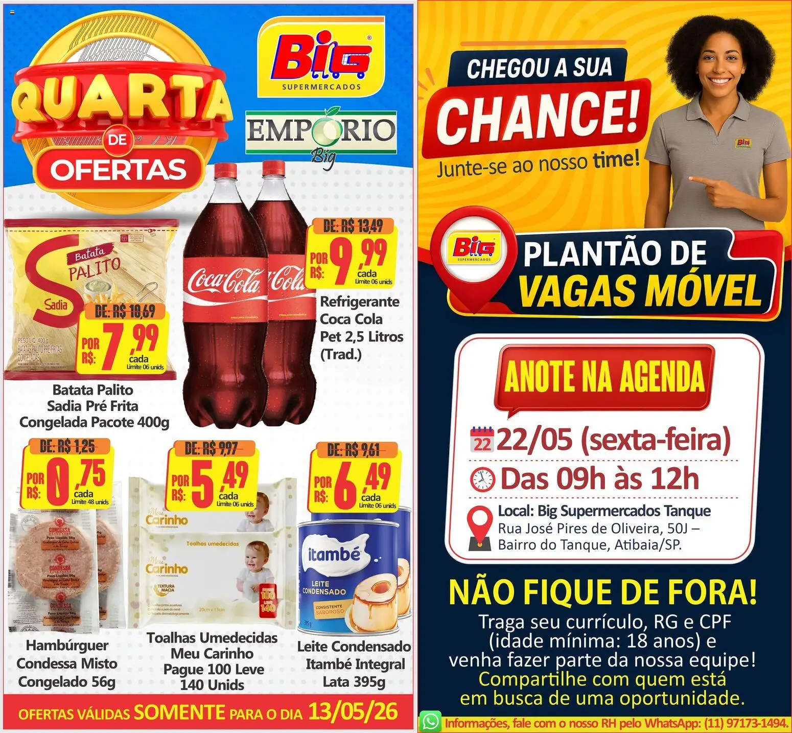 Pré-Visualização do folheto "Big Supermercados ofertas do Dia" da loja Big Supermercados válido a partir de 13/05/2026