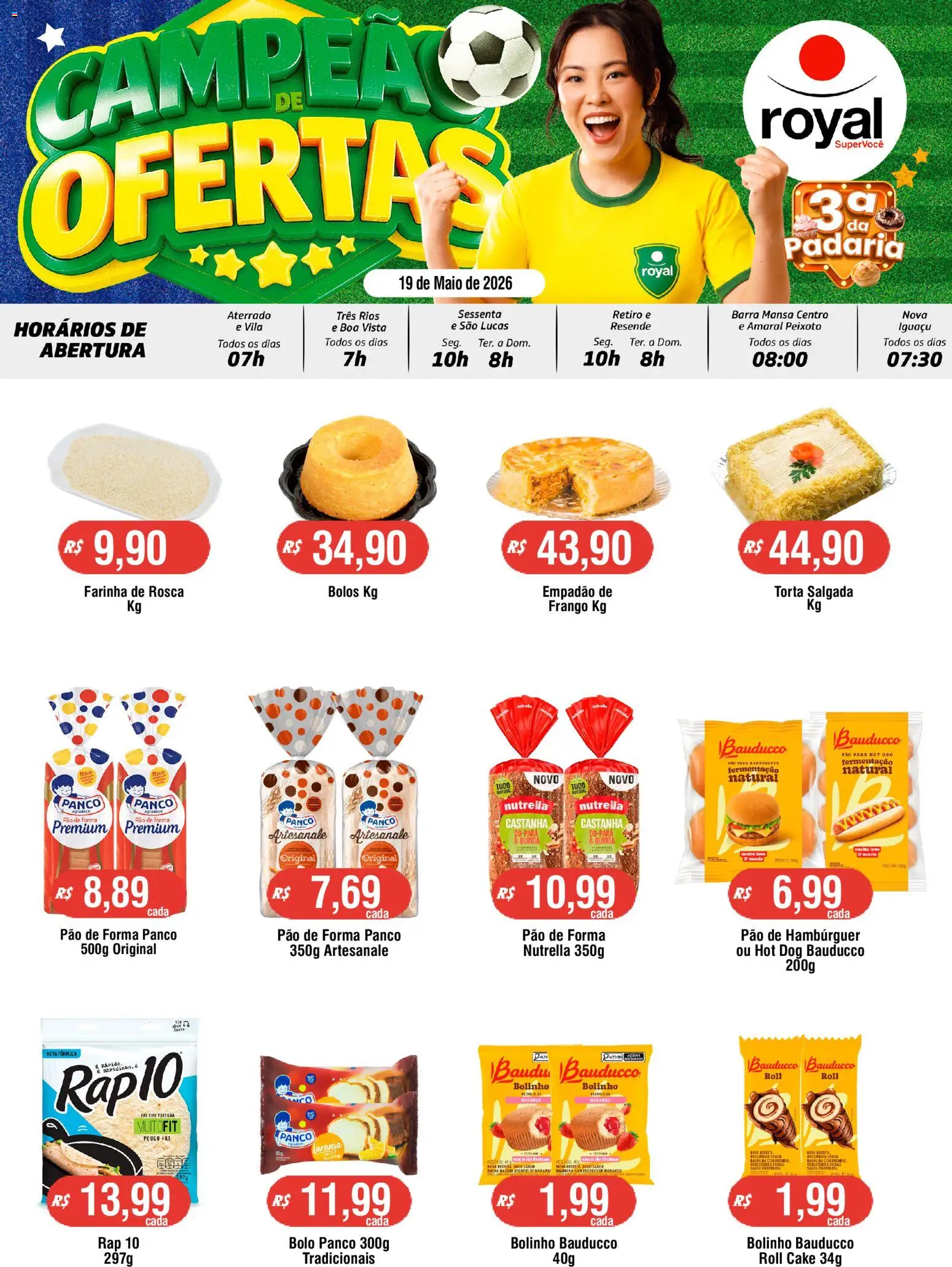 Pré-Visualização do folheto "Royal Supermercados ofertas Terça da Padaria" da loja Royal Supermercados válido a partir de 19/05/2026