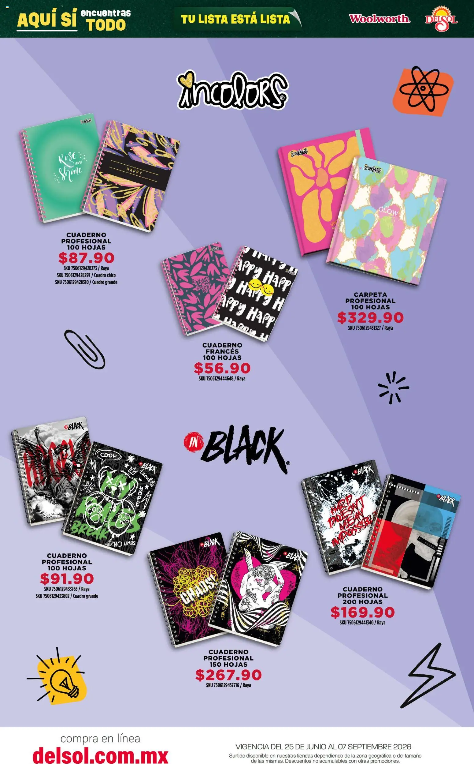 Vista previa las ofertas de la tienda Del Sol y Woolworth - Del Sol y Woolworth catálogo Back To School desde el 25/06/2026 