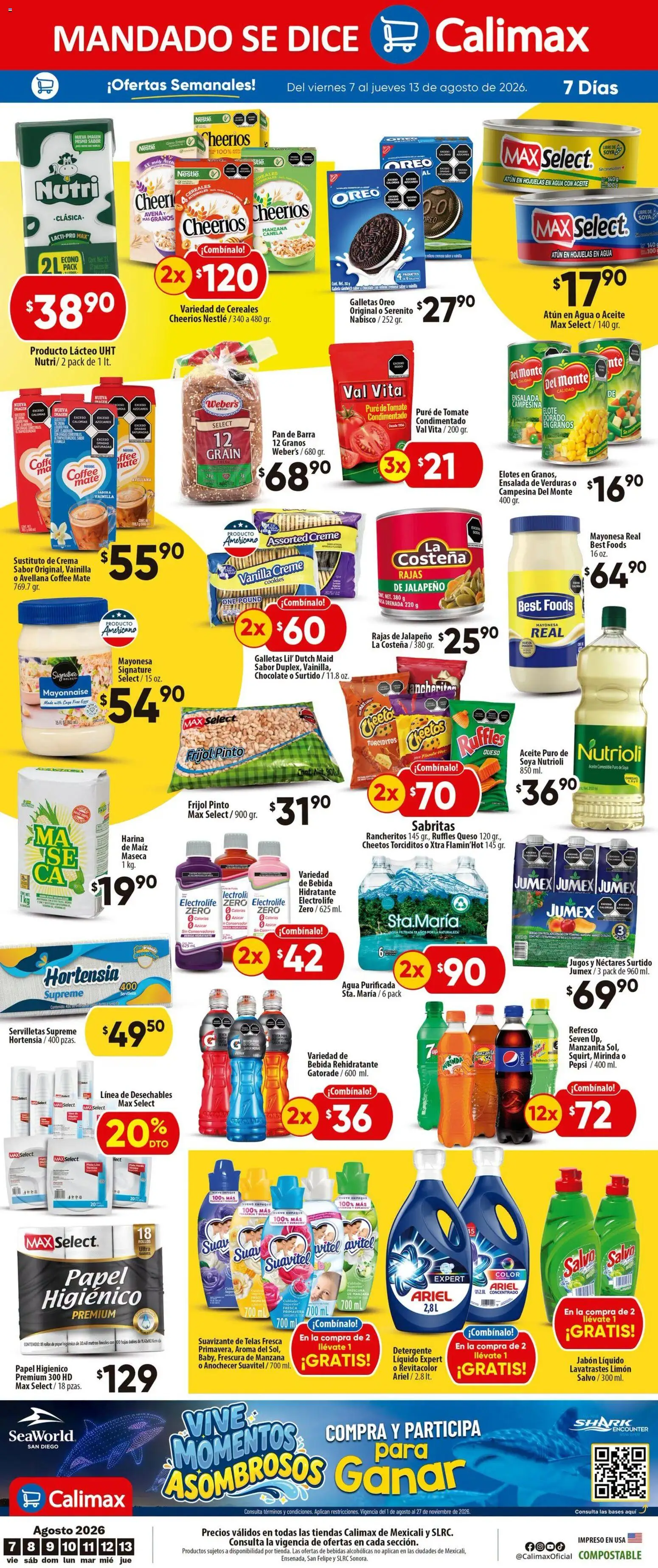 Vista previa las ofertas de la tienda Calimax - Calimax folleto Mexicali y SLRC desde el 07/08/2026 