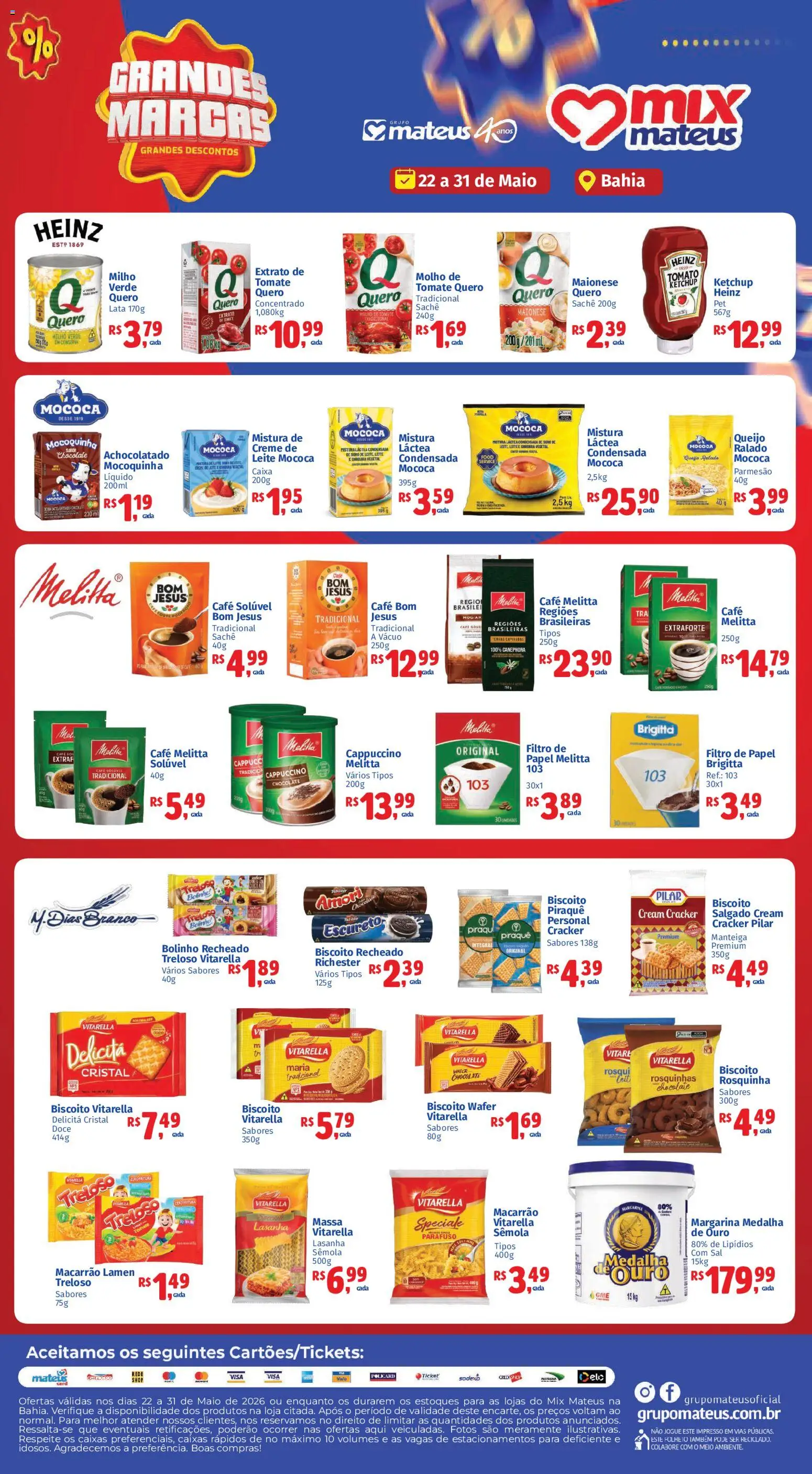 Pré-Visualização do folheto "Mateus ofertas Grandes Marcas" da loja Mateus válido a partir de 22/05/2026