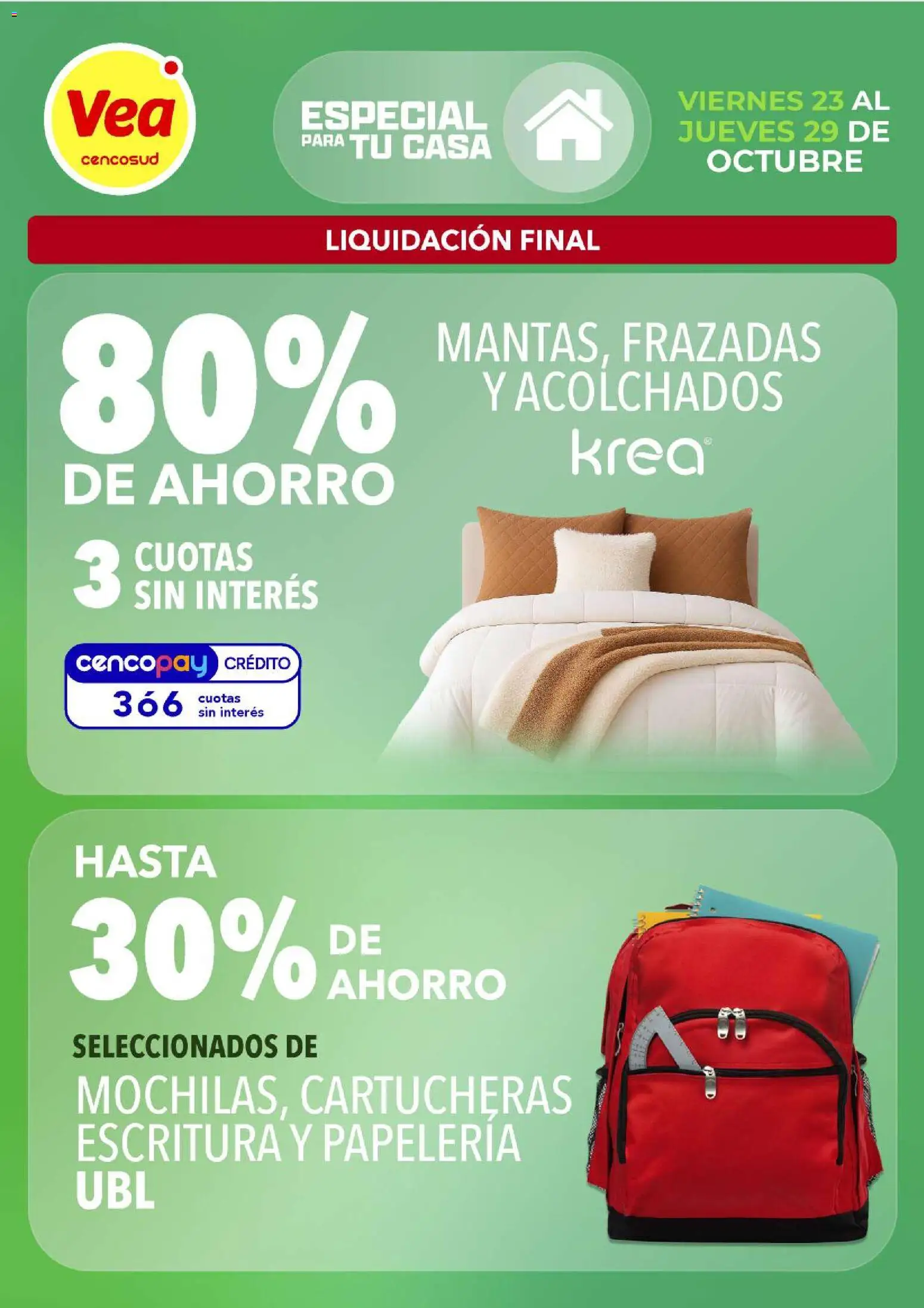 Vista previa del folleto de la tienda Vea válido desde el 23/10/2026 