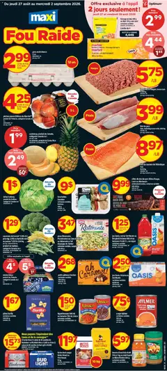 Preview of leaflet Maxi weekly flyer / circulaire from shop Maxi is valid from Aug 27, 2026