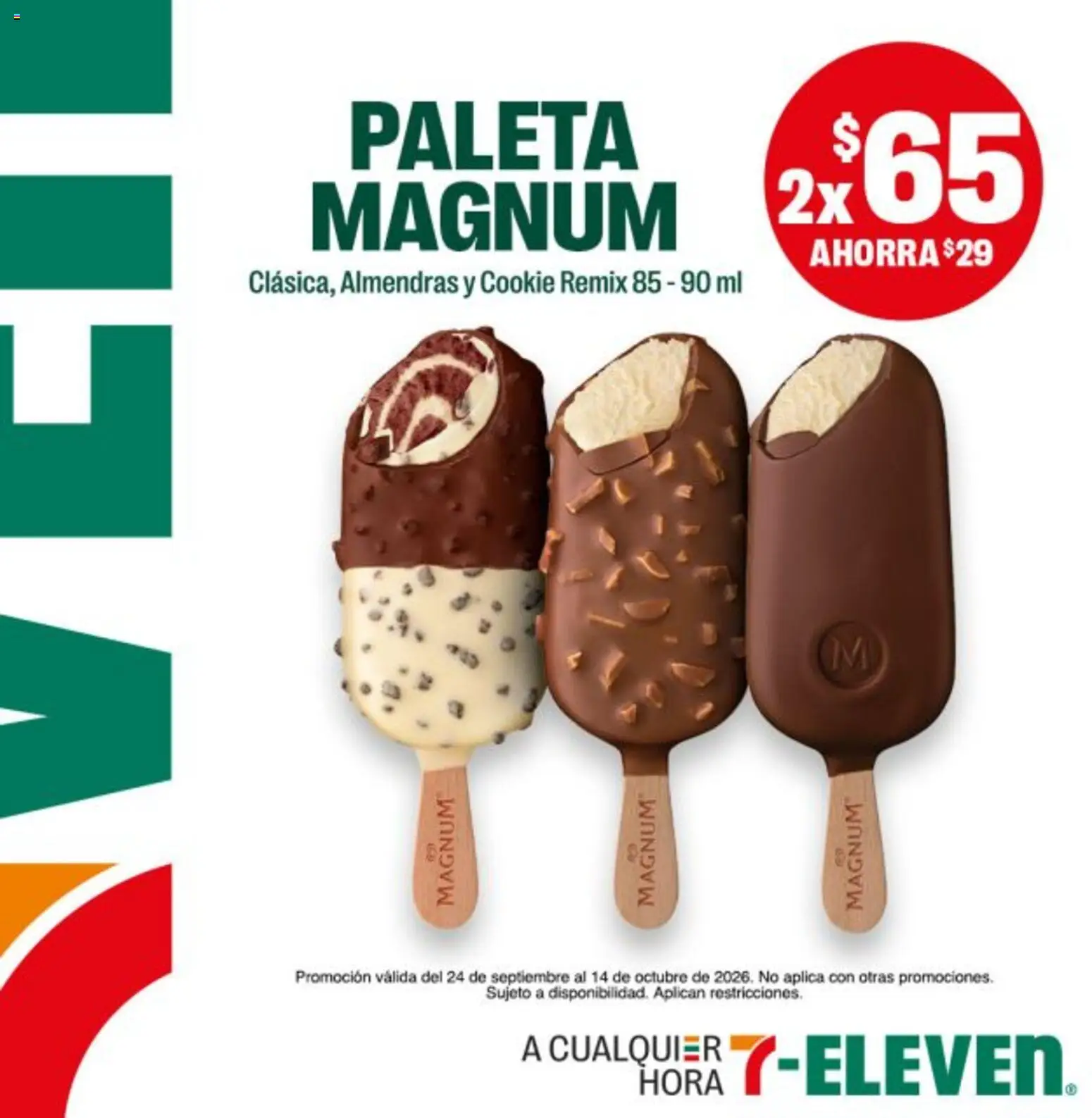 Vista previa las ofertas de la tienda 7-Eleven - 7-Eleven folleto desde el 24/09/2026 - Paleta, Almendras, Magnum