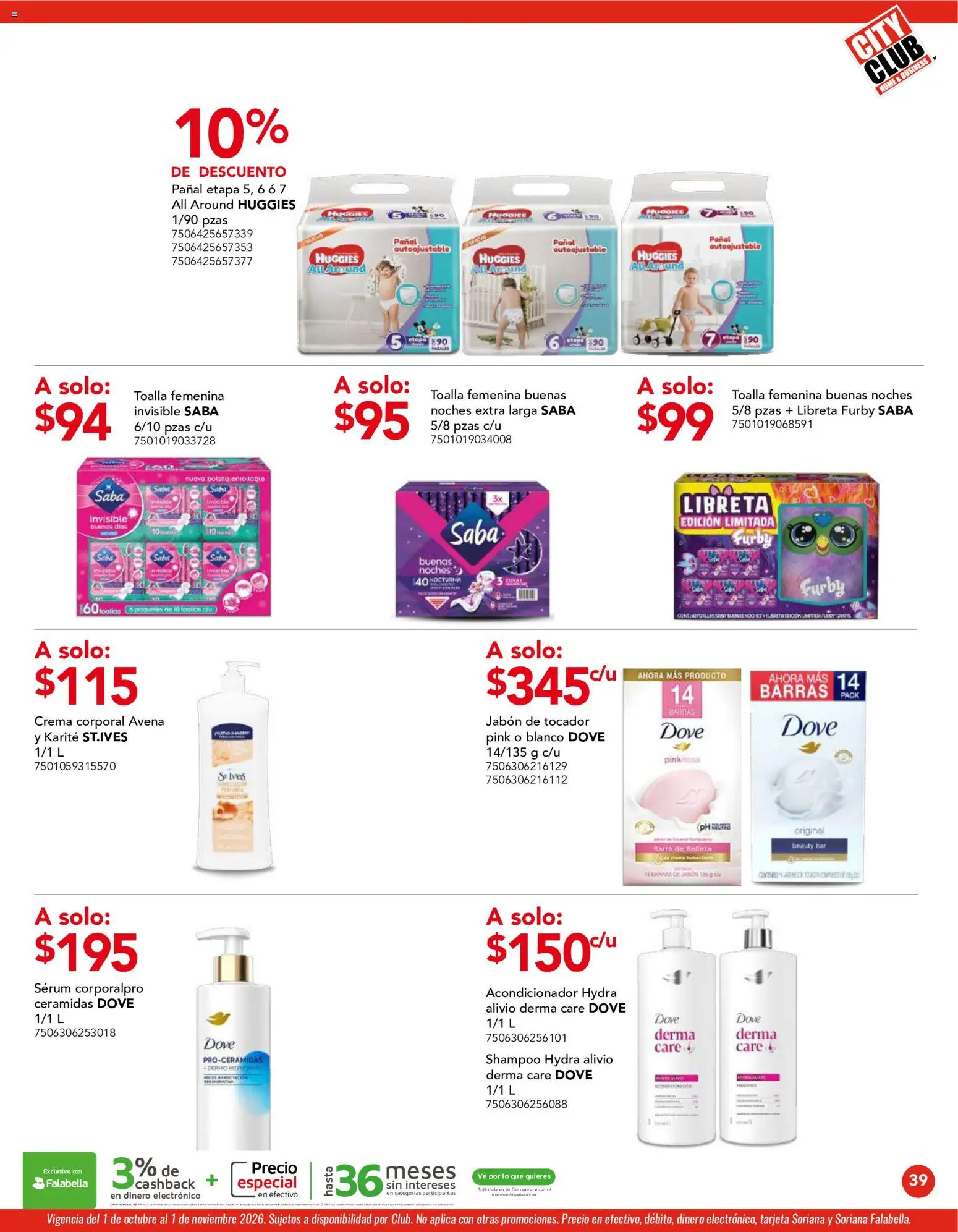 Vista previa las ofertas de la tienda City Club - City Club catálogo desde el 01/10/2026 - Shampoo, Crema, Jabón, Serum, Toalla, Barra, Toallas, Acondicionador