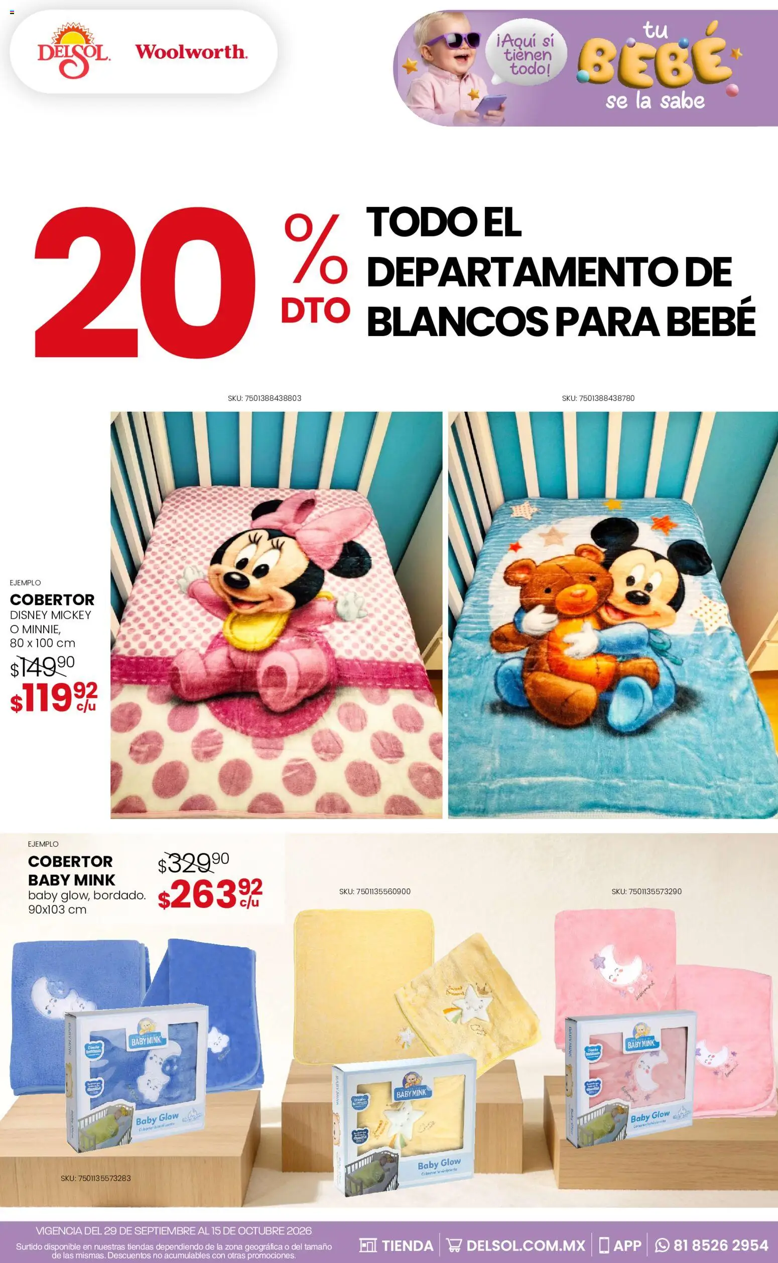 Vista previa las ofertas de la tienda Del Sol y Woolworth - Del Sol y Woolworth catálogo desde el 29/09/2026 - Cobertor