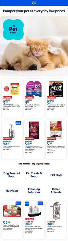 Un aperçu du dépliant Walmart flyer - The Pet Event du magasin Walmart est valide à partir 6 août 2026