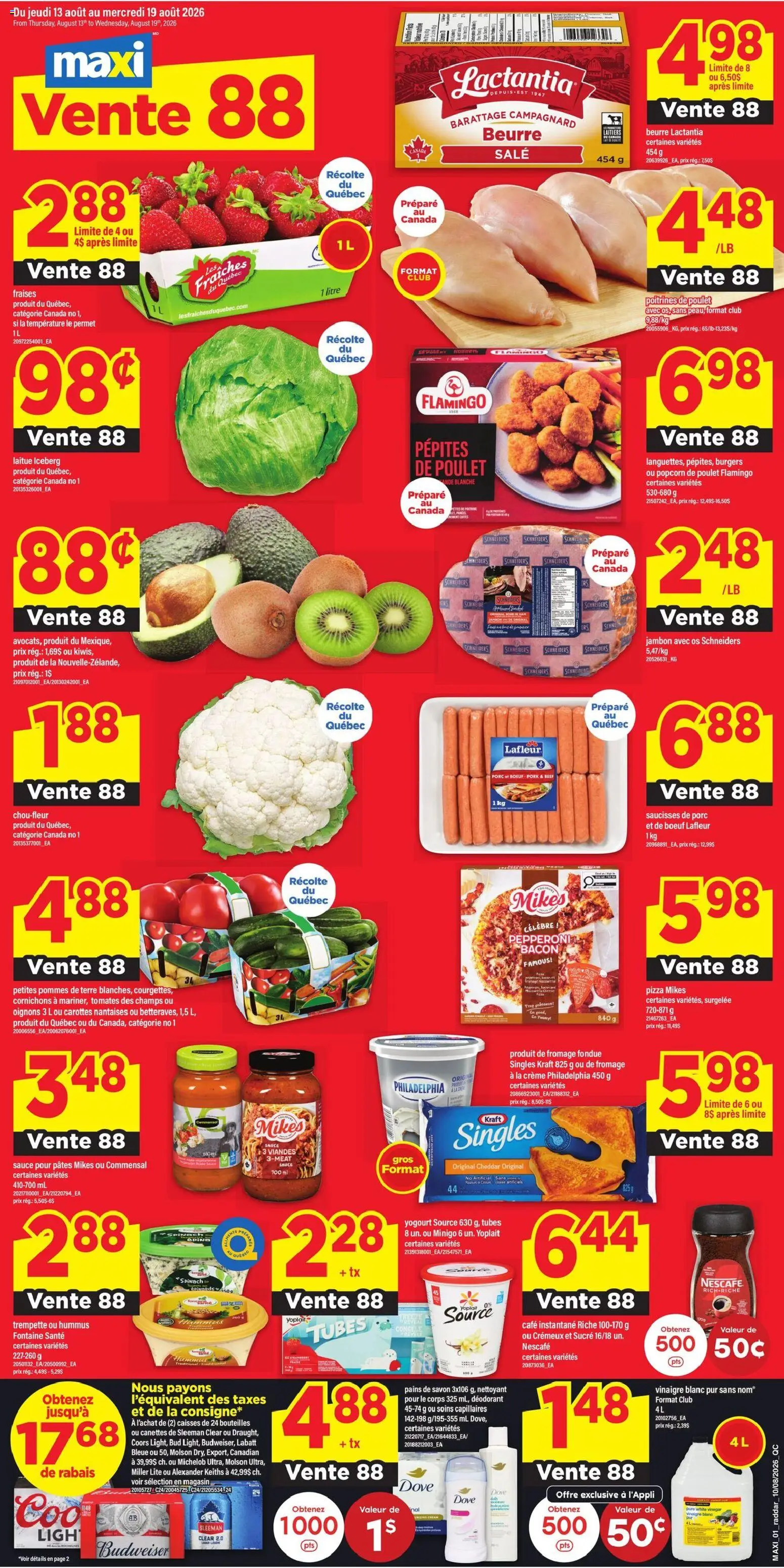 Preview of leaflet Maxi weekly flyer / circulaire from shop Maxi is valid from Aug 13, 2026