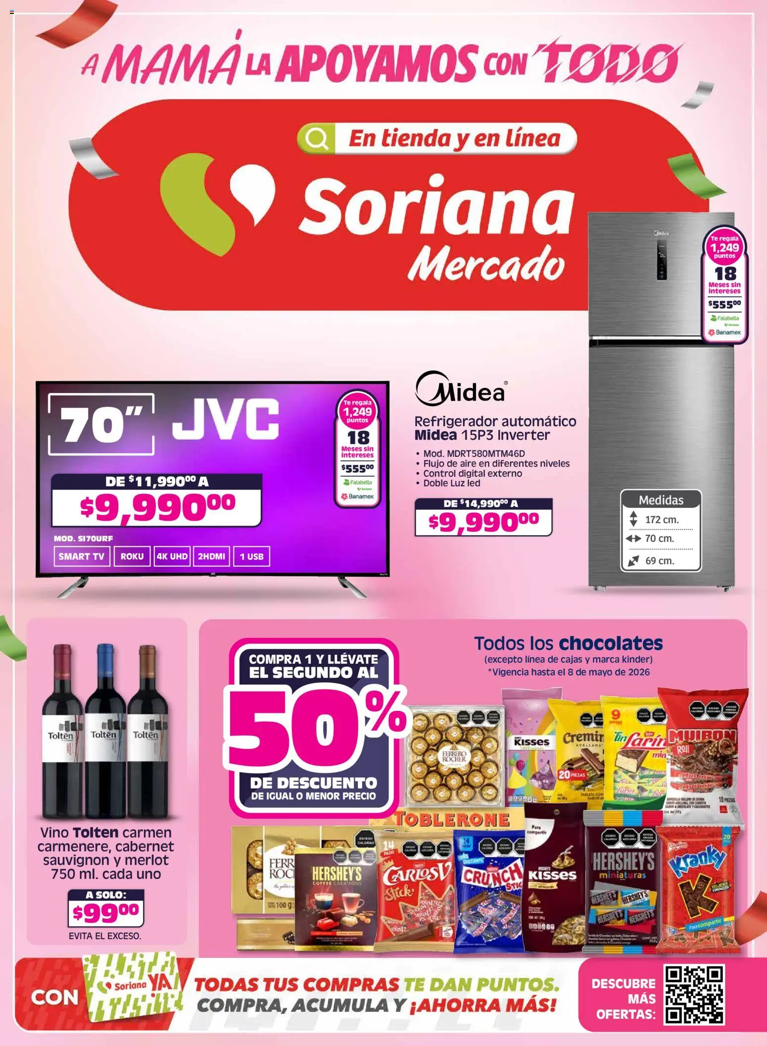 Vista previa las ofertas de la tienda Soriana - Soriana A mamá la apoyamos con todo Mercado Nacional desde el 30/04/2026 