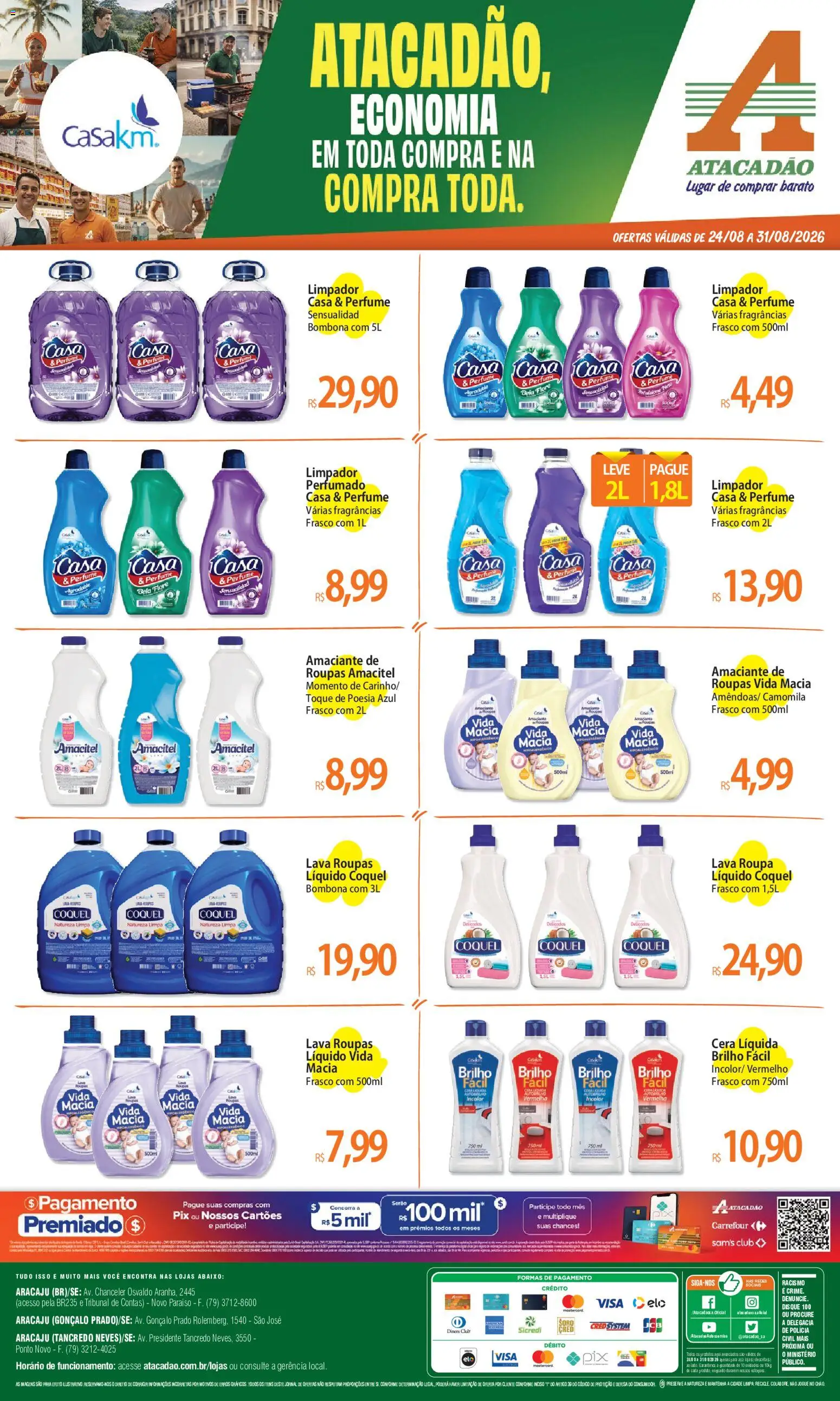 Pré-Visualização do folheto "Atacadão ofertas - SE" da loja Atacadão válido a partir de 24/08/2026 - Perfume, Roupas, Chá, Amaciante, Cera, Amaciante de roupas