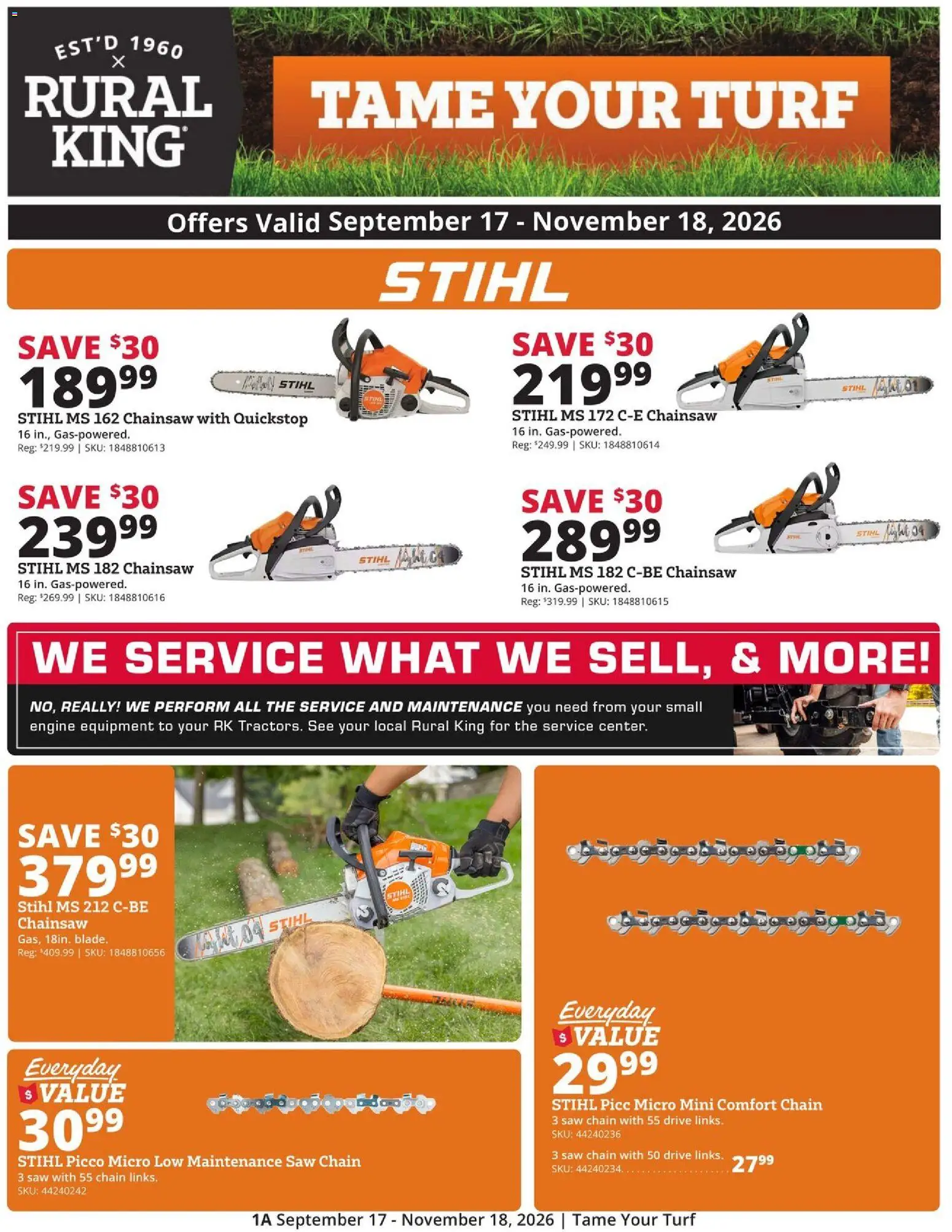 Ad Preview of Rural King Rural King Ad from 09/17/2026 - Saw, Chainsaw