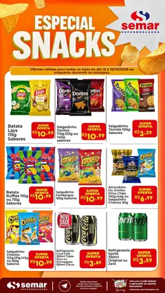 Pré-Visualização do folheto "Semar Supermercado ofertas Snacks" da loja Semar Supermercado válido a partir de 15/10/2026