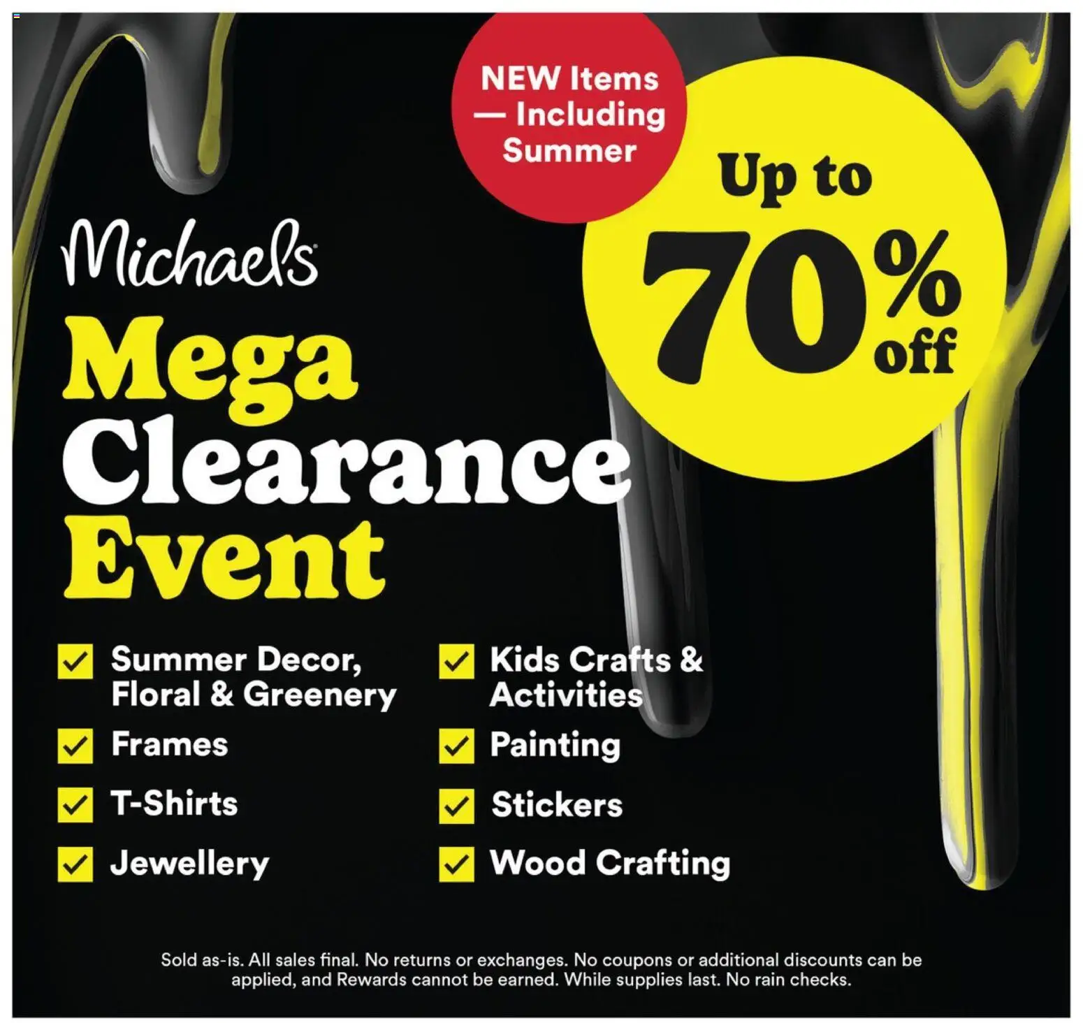 Ad Preview of Michaels Michaels Ad from 07/03/2026 - Stickers, Wood Crafting