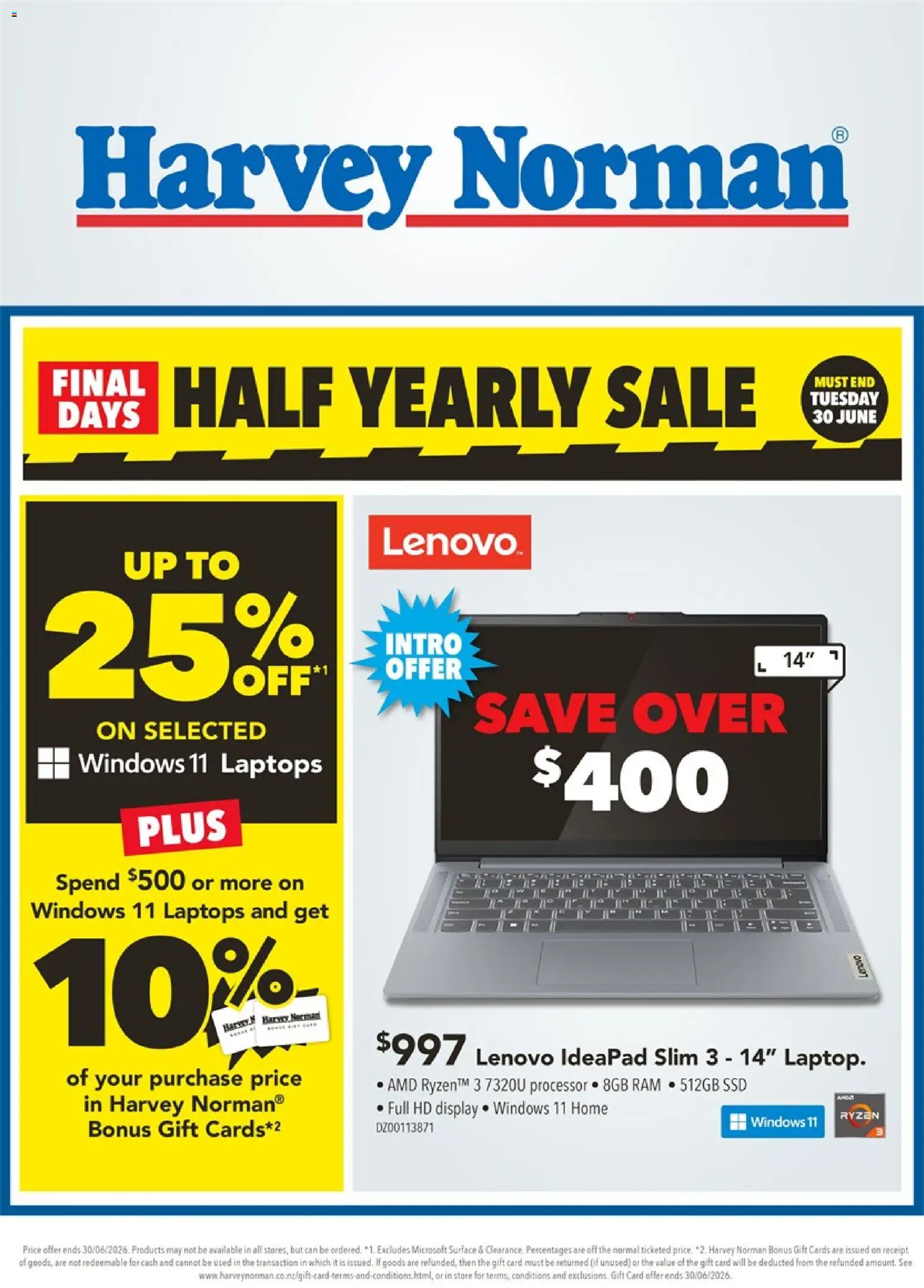 Preview of catalogue Harvey Norman Half Early Sale on Laptops from shop Harvey Norman valid 28 Jun 2026