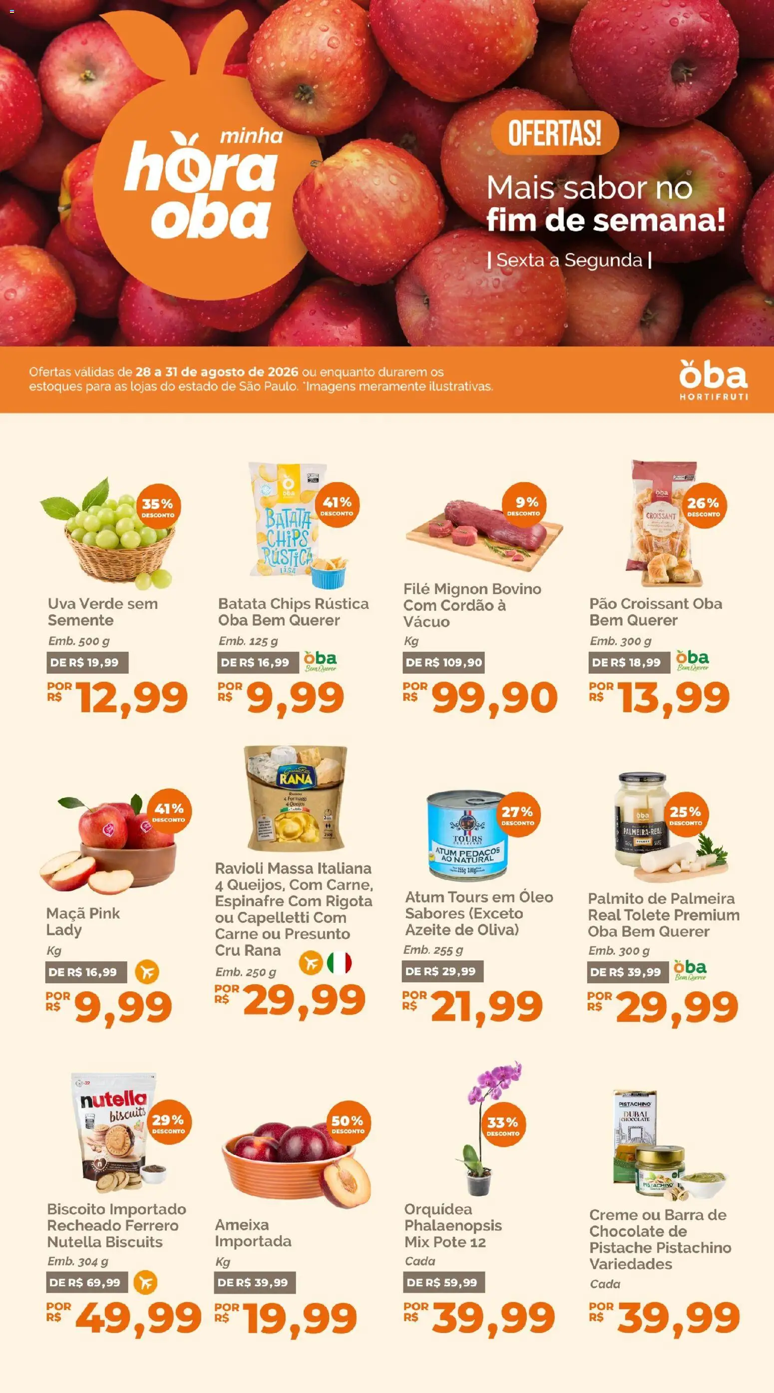Pré-Visualização do folheto "Oba Hortifruti - Ofertas da semana" da loja Oba Hortifruti válido a partir de 28/08/2026