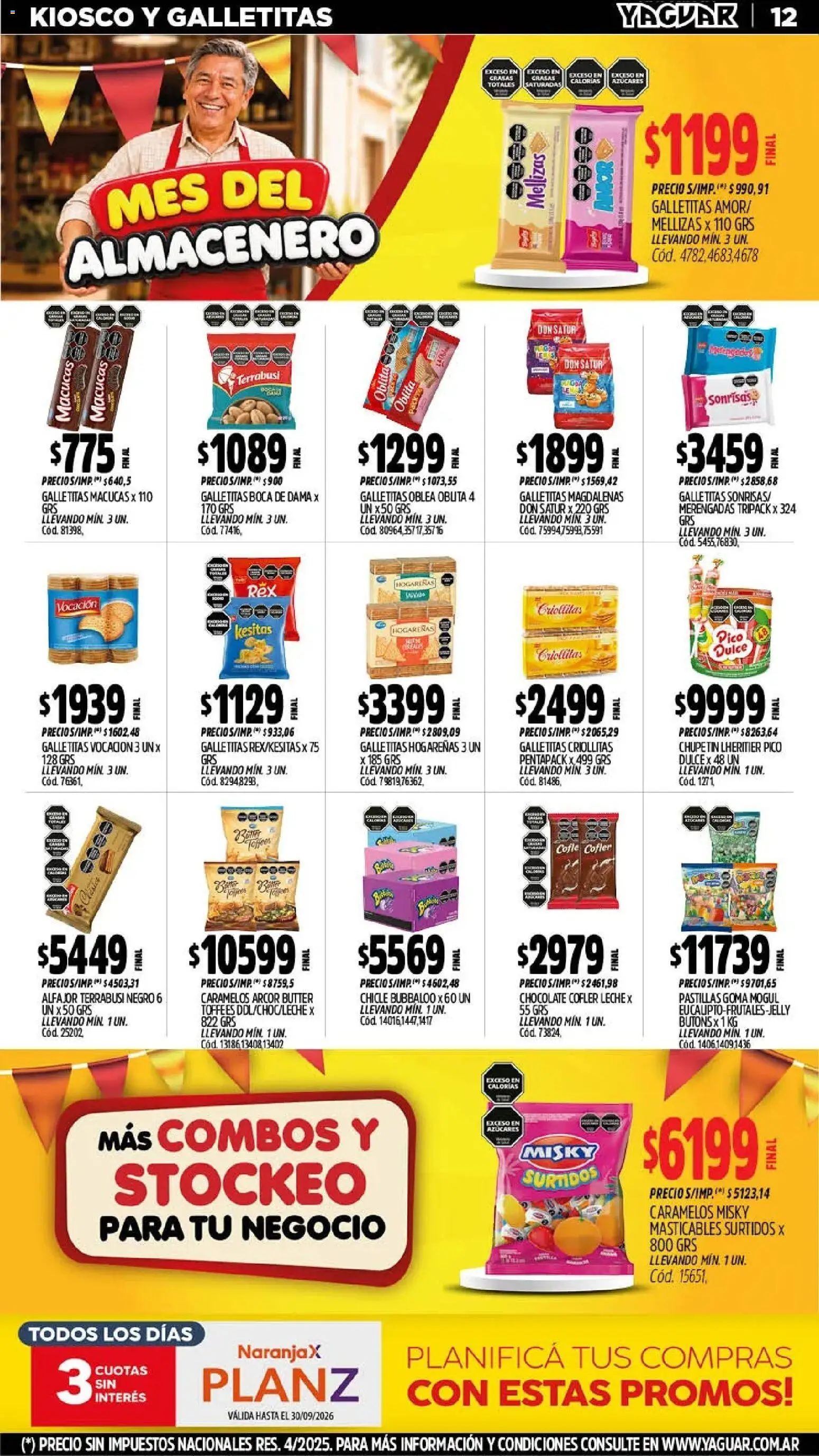 Vista previa del folleto de la tienda Yaguar válido desde el 28/09/2026 - Chocolate, Alfajor, Galletitas, Leche, Pico, Dulce, Chicle