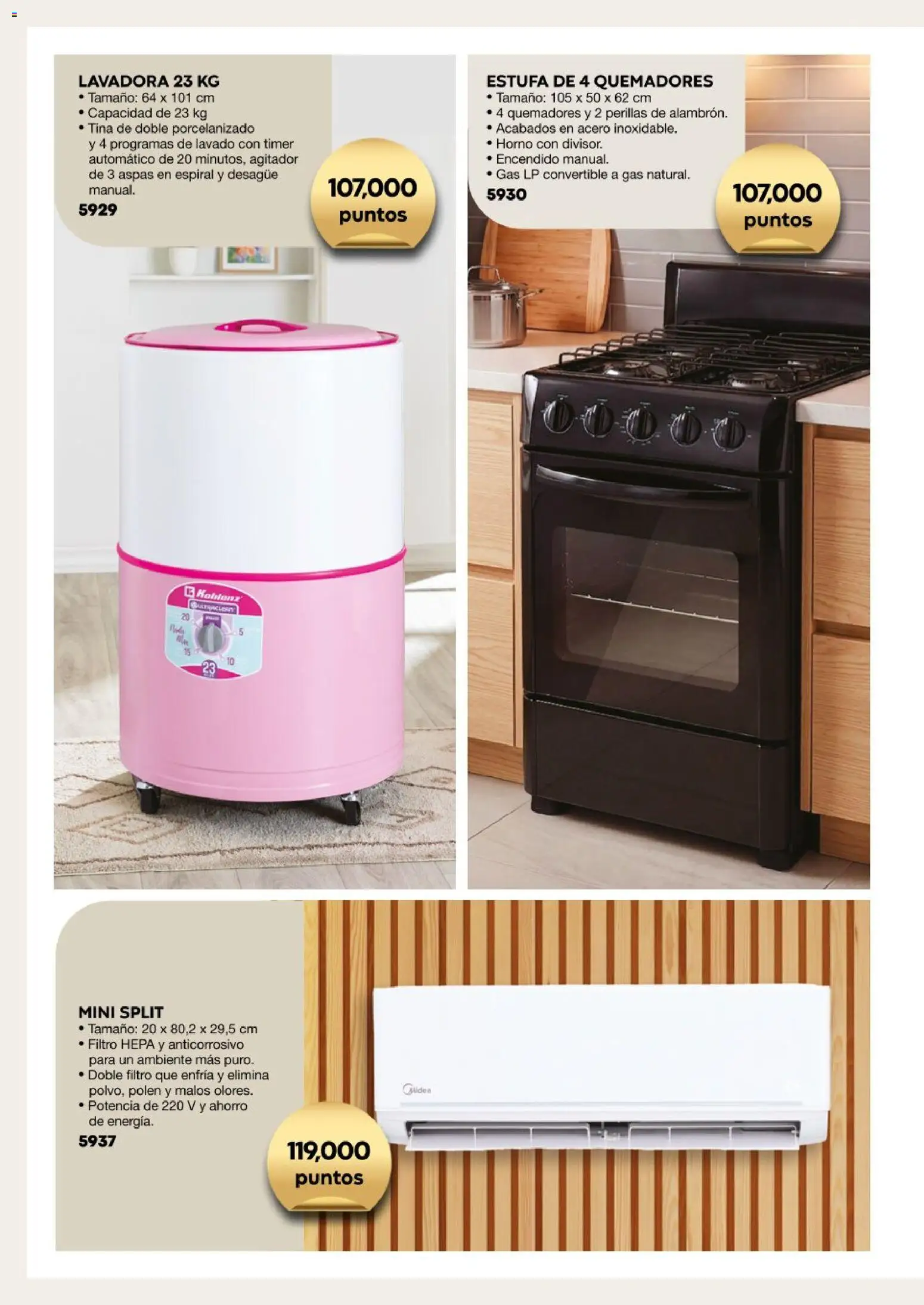 Vista previa las ofertas de la tienda Fuller - Fuller catálogo Puntos desde el 15/06/2026 - Lavadora, Horno, Filtro HEPA