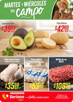 Vista previa las ofertas de la tienda Soriana - Soriana Martes y Miércoles del Campo Híper: CDMX y Edo. de Mex desde el 11/08/2026 