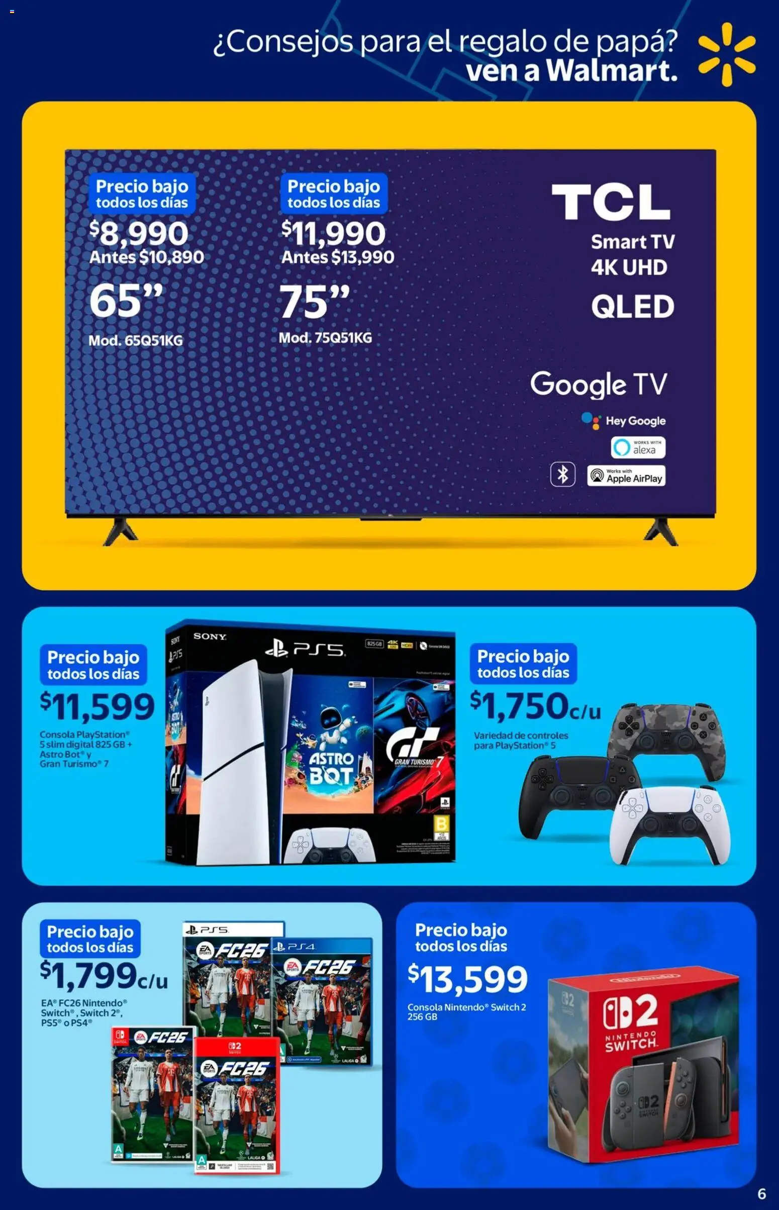 Vista previa las ofertas de la tienda Walmart - Walmart folleto El mejor doblete para papá desde el 11/05/2026 - Nintendo Switch, Papa, Playstation