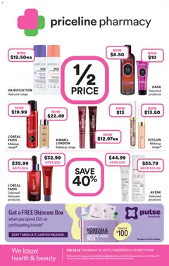 Preview of catalogue Priceline Pharmacy catalogue from shop Priceline Pharmacy valid 10/09/2026