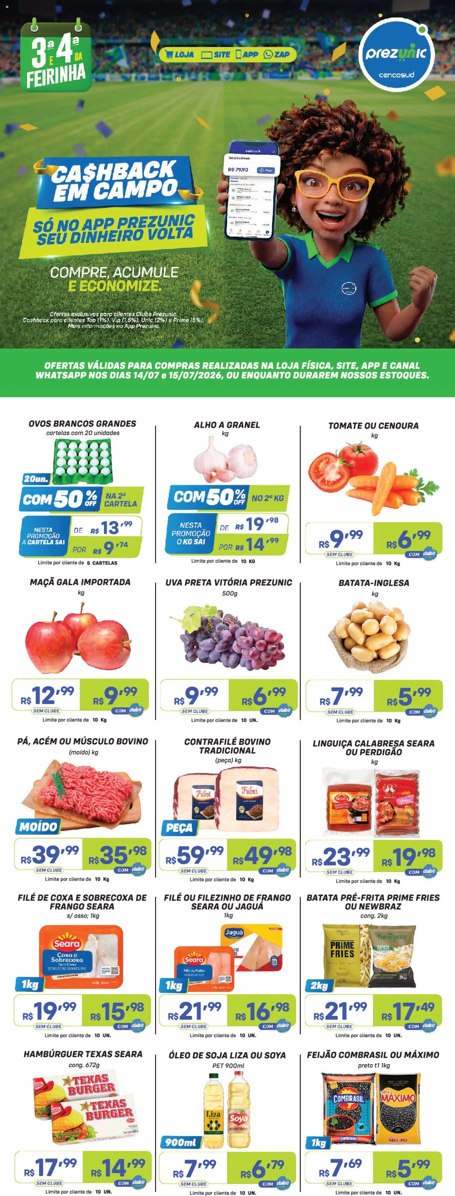 Pré-Visualização do folheto "Prezunic ofertas" da loja Prezunic válido a partir de 14/07/2026