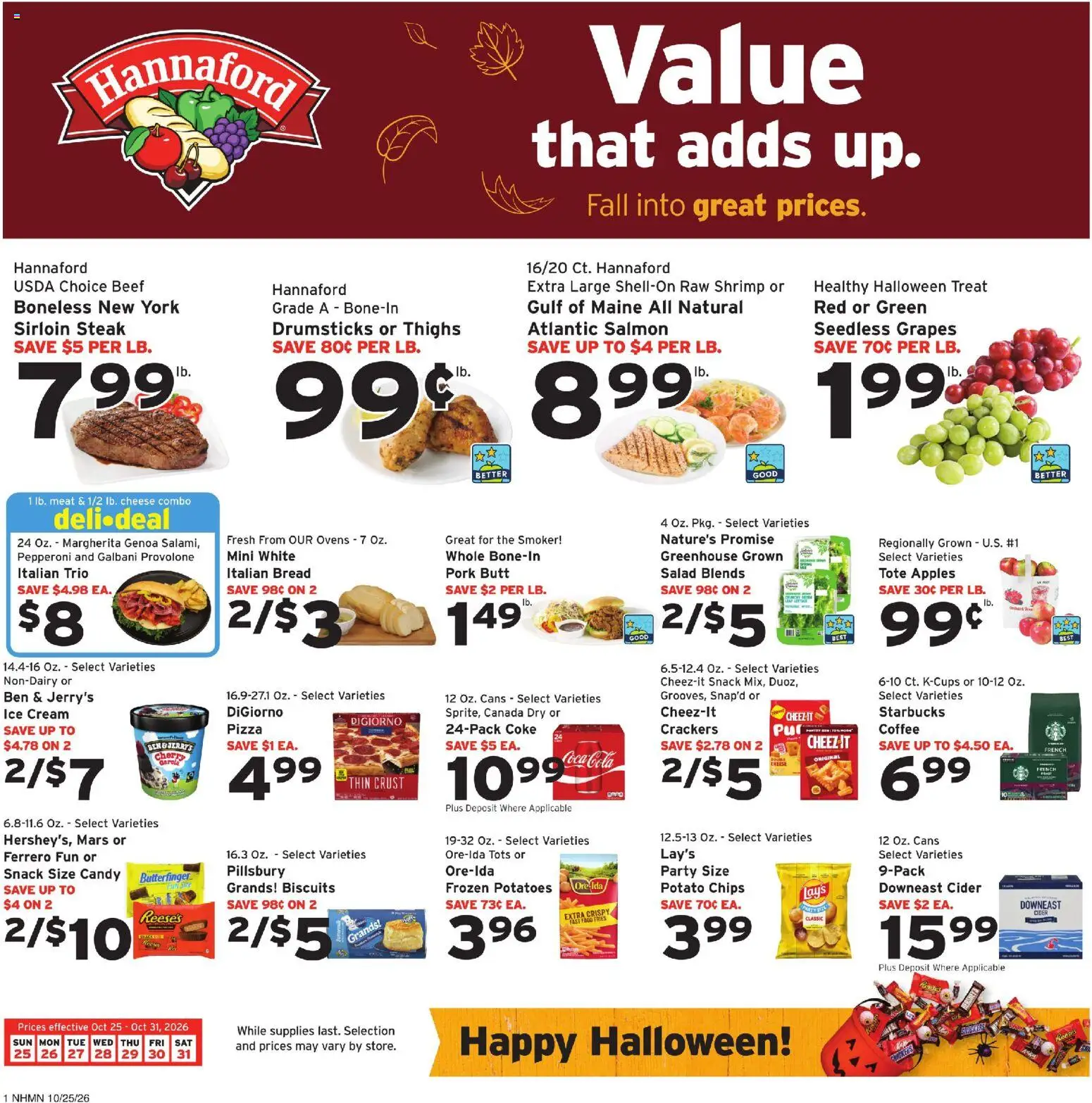 Ad Preview of Hannaford Hannaford Weekly Ad from 10/25/2026