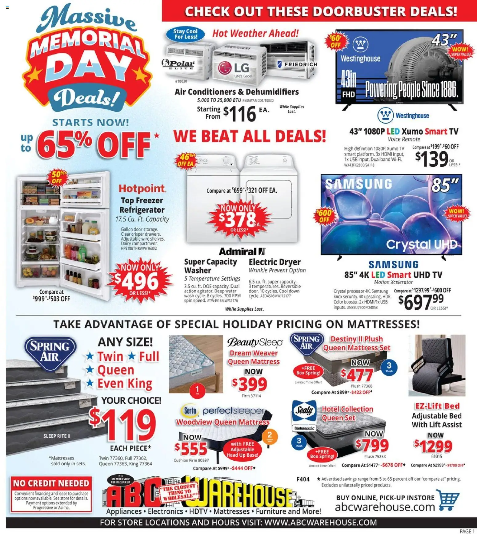 Ad Preview of ABC Warehouse ABC Warehouse Weekly Ad from 05/03/2026